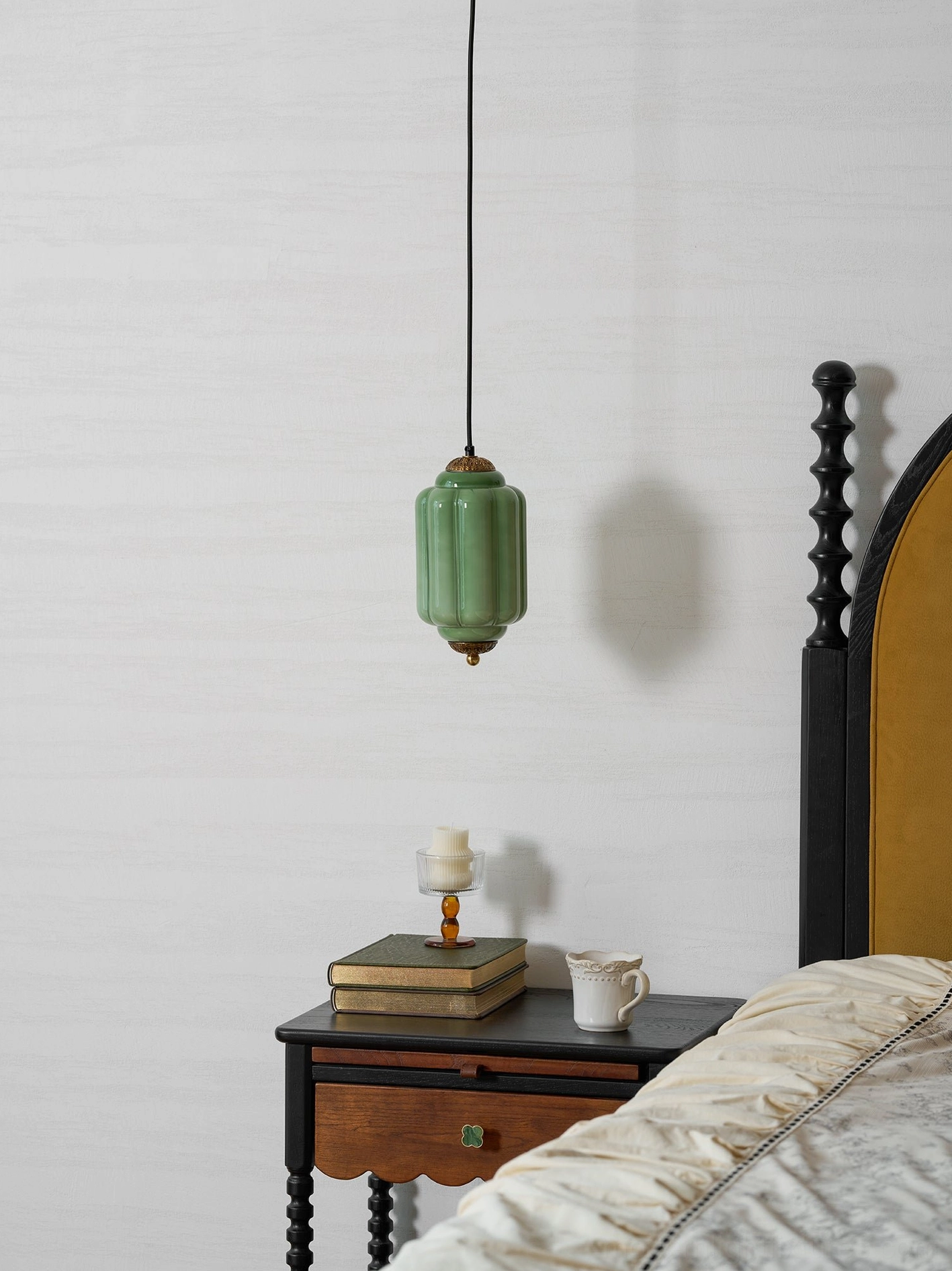 Alternative color option Eloise fluted glass pendant light fixture