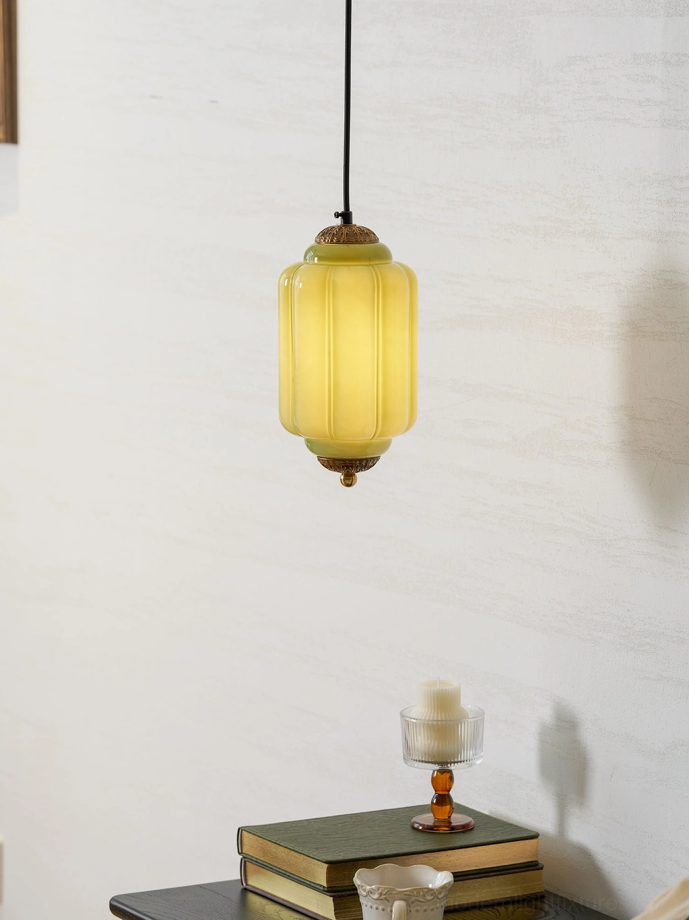 Glass pendant light available in multiple jewel tones color option