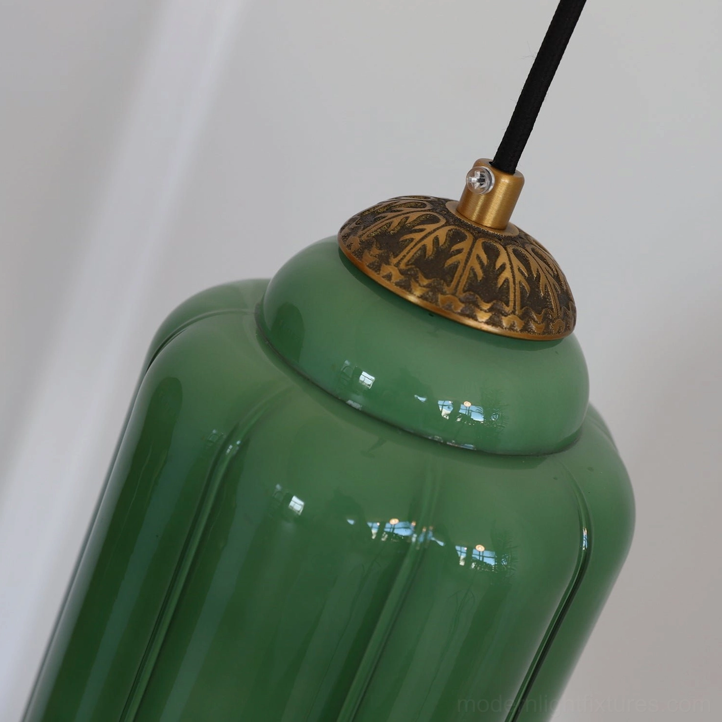 Eloise glass pendant lamp fixture complete assembly brass hardware