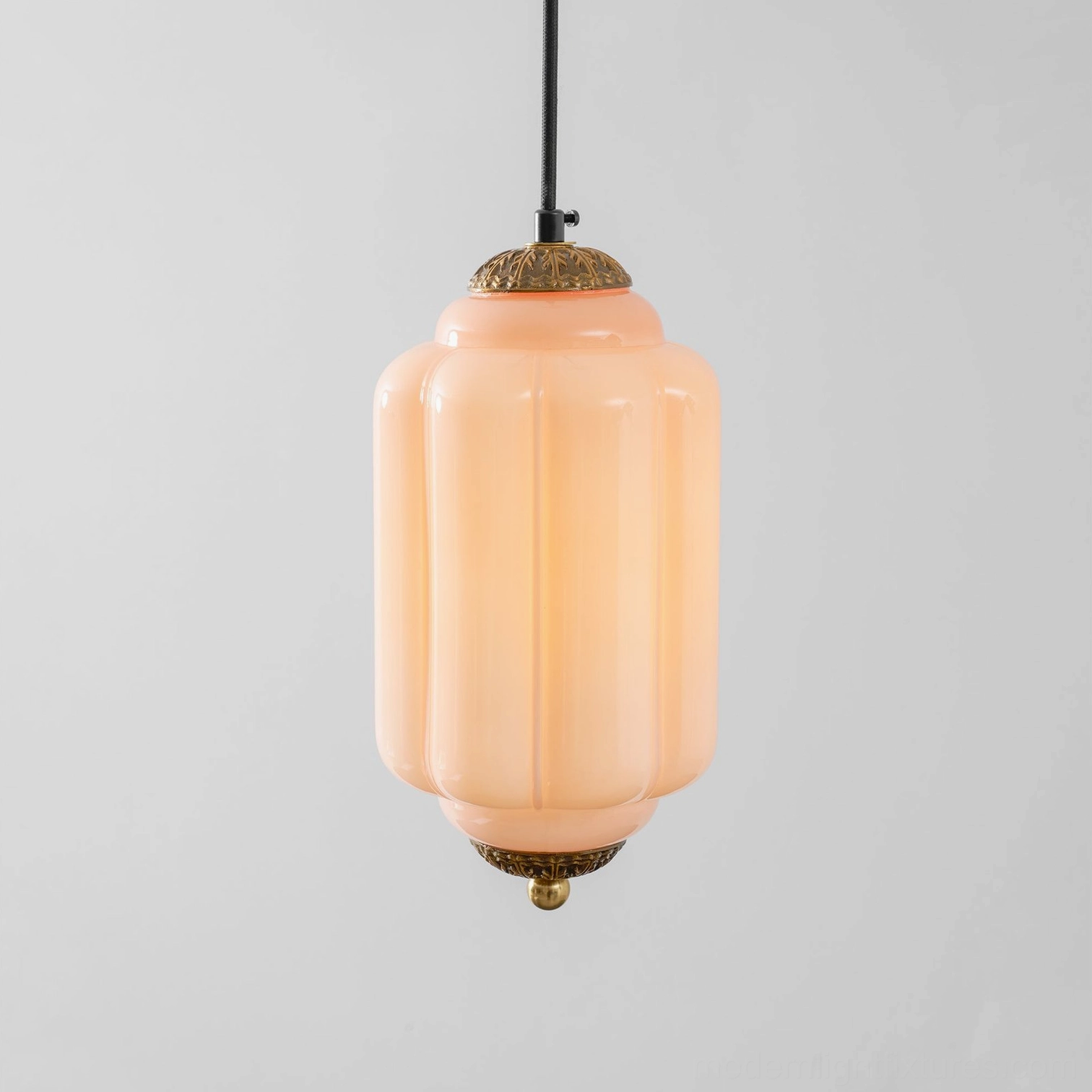 Fluted glass shade pendant light component assembly part