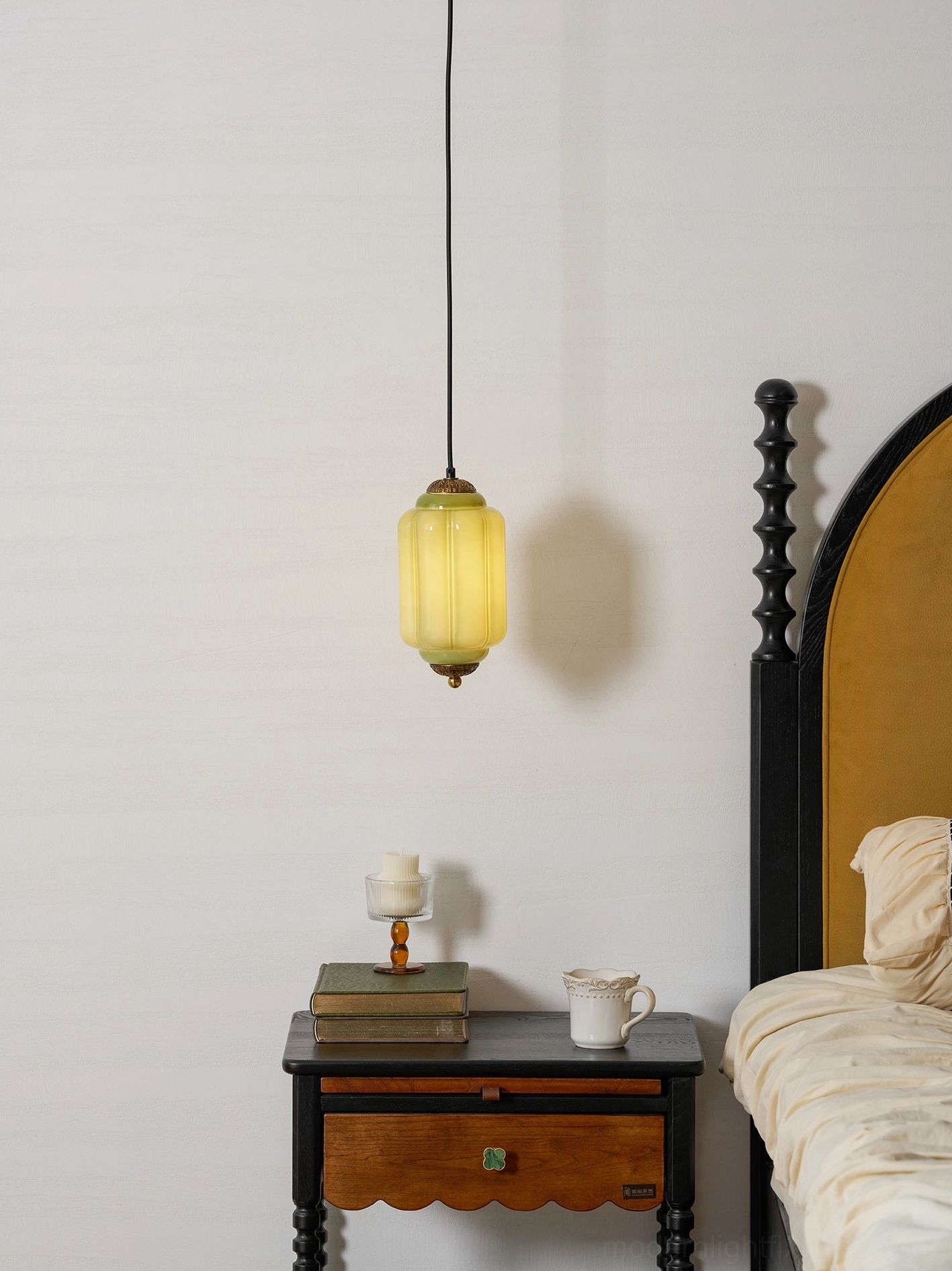 Fluted glass pendant light shade color variant Eloise fixture