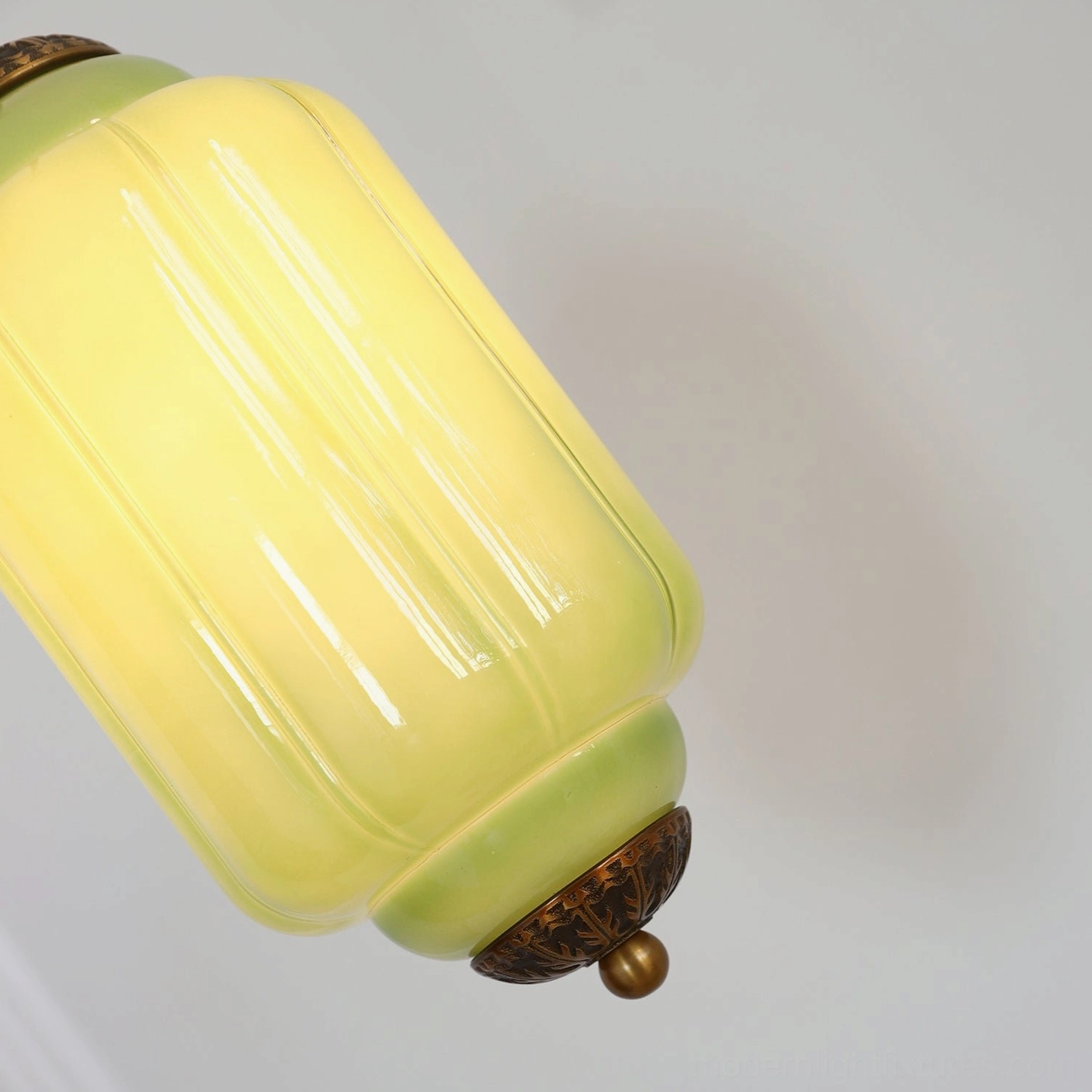 Pendant light shade ribbed glass texture architectural detail