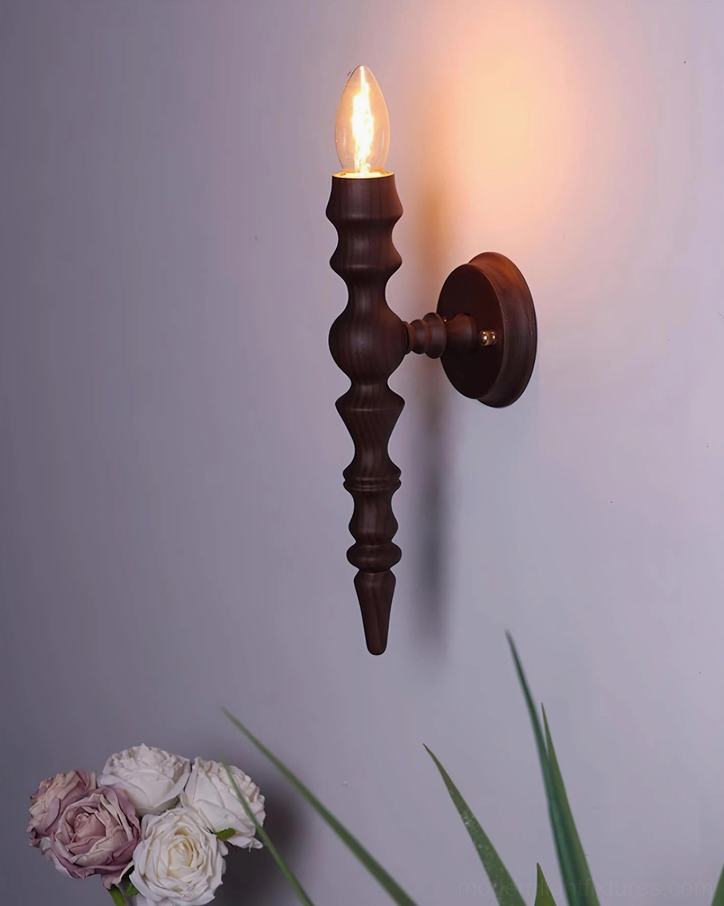 Eloise walnut wood wall sconce architectural lighting focal point modern home