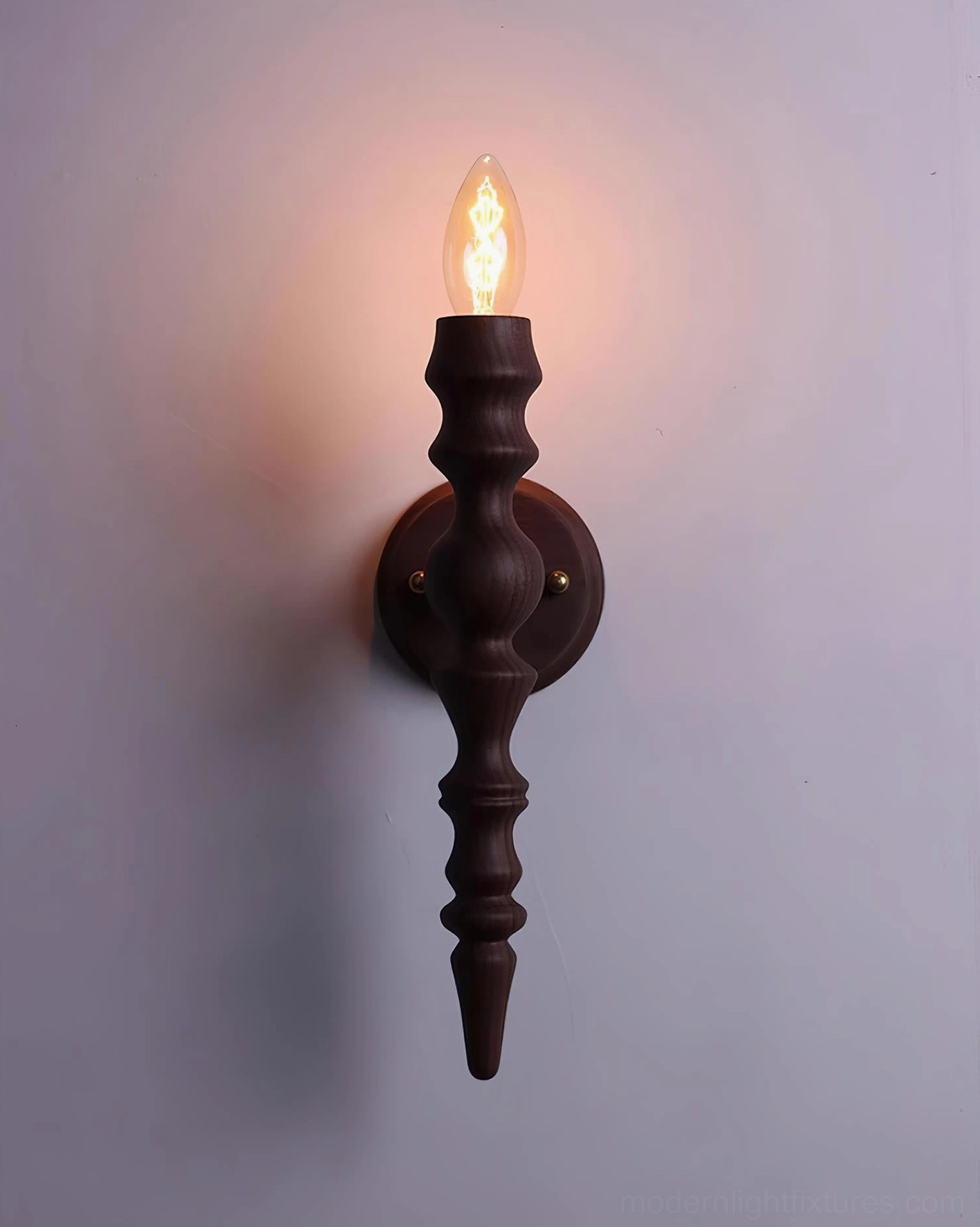 Eloise walnut sconce farmhouse rustic wood lighting handcrafted artisanal style