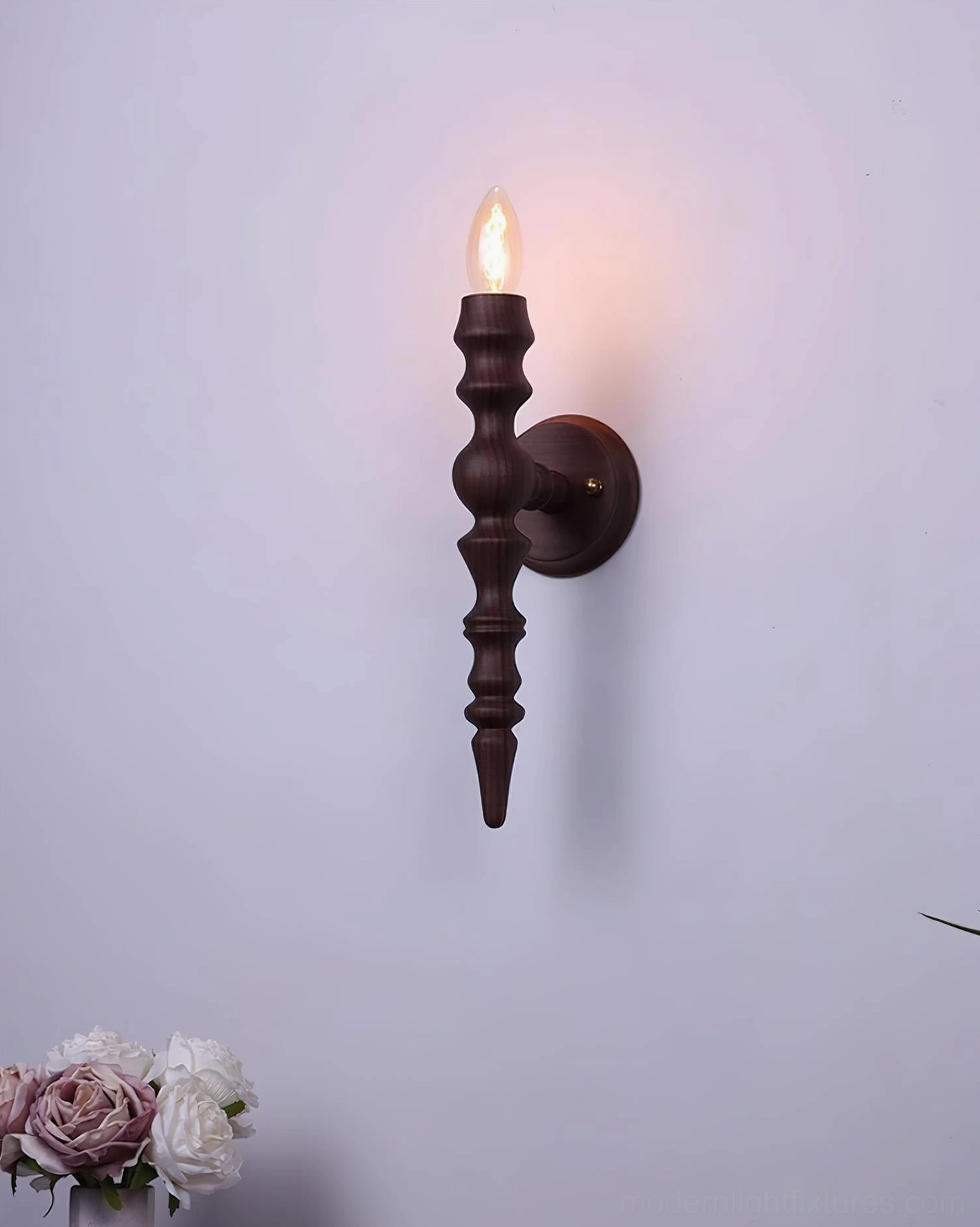 Eloise wood wall sconce Scandinavian modern natural wood tone interior design