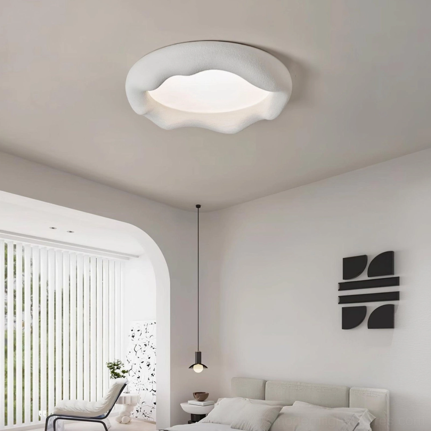 Beige Elsa cloud ceiling light matte finish contemporary home interior styling