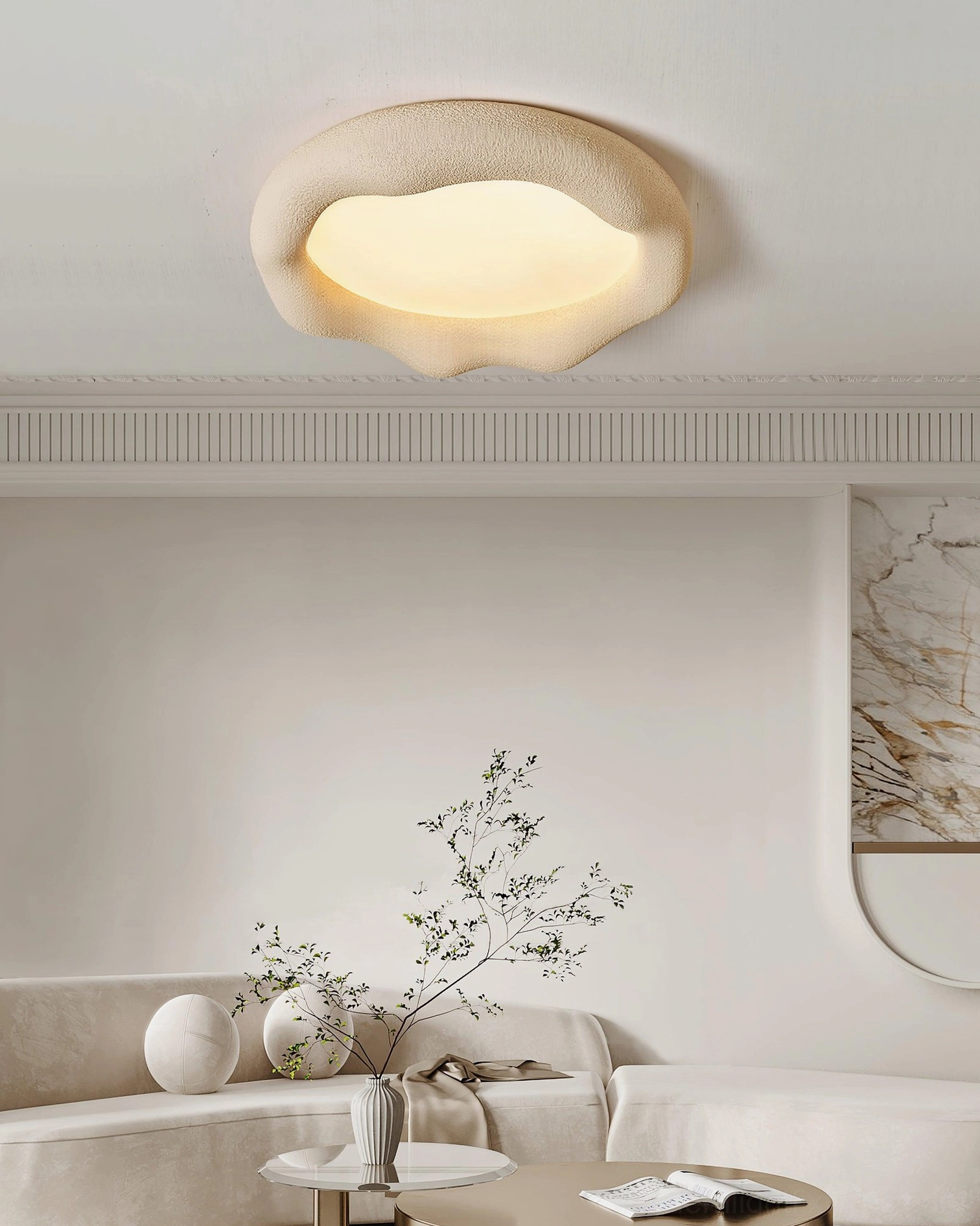Modern Elsa cloud ceiling light fixture wabi-sabi design organic silhouette contemporary