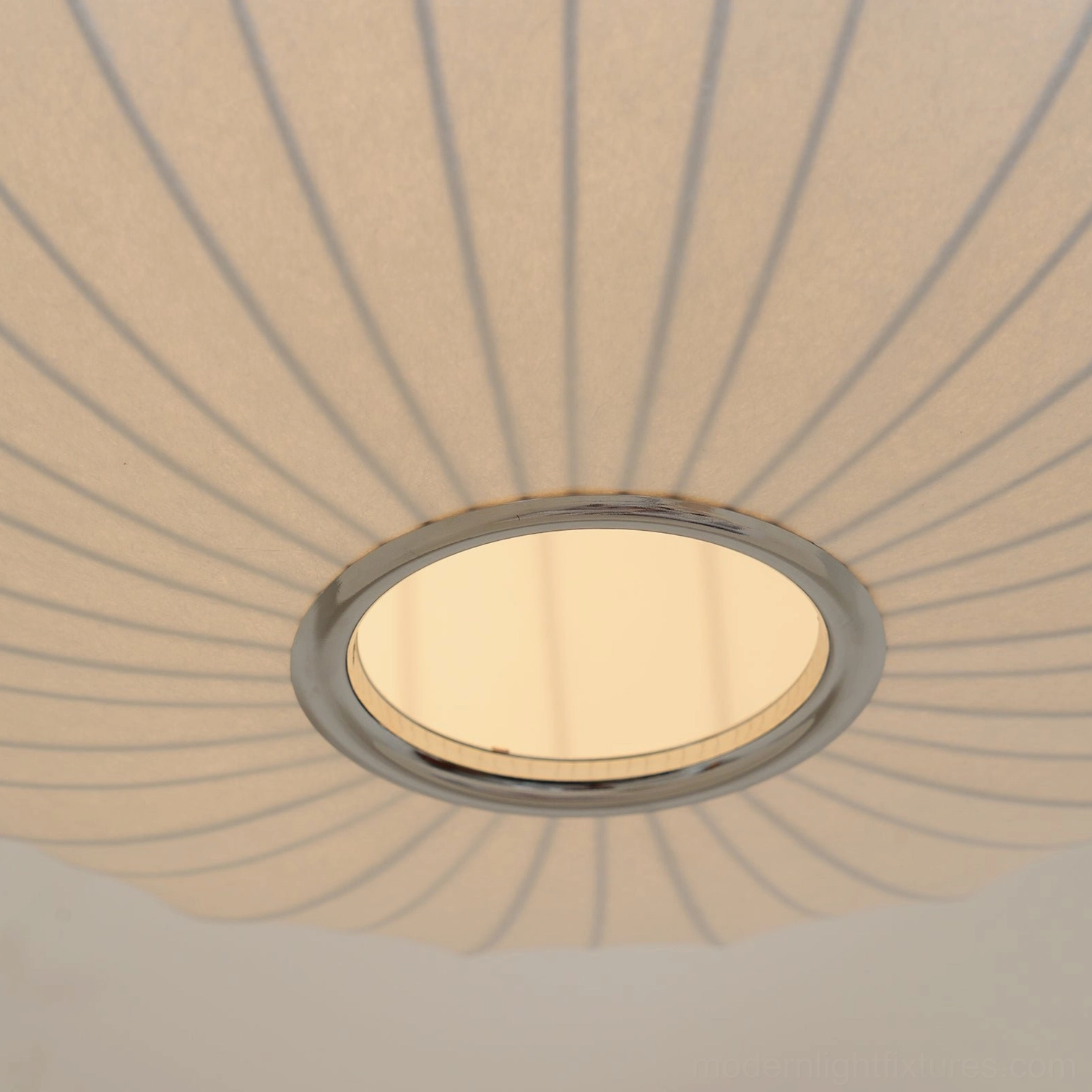 White ribbed pendant light demonstrating energy-efficient LED bulb compatibility and warm lighting