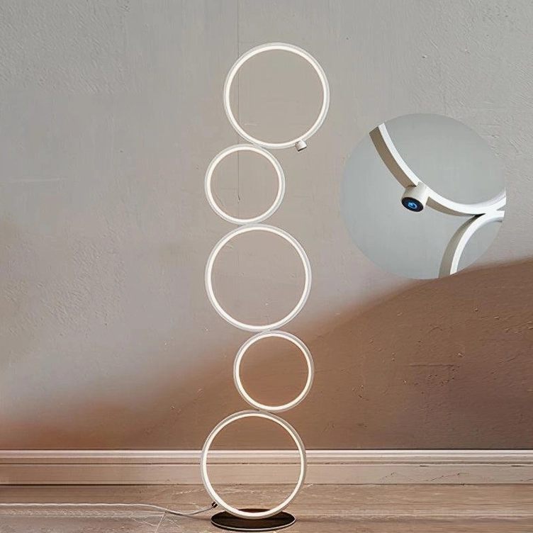 Minimalist modern ring floor lamp showcasing 50000 hour lifespan energy efficient LED technology