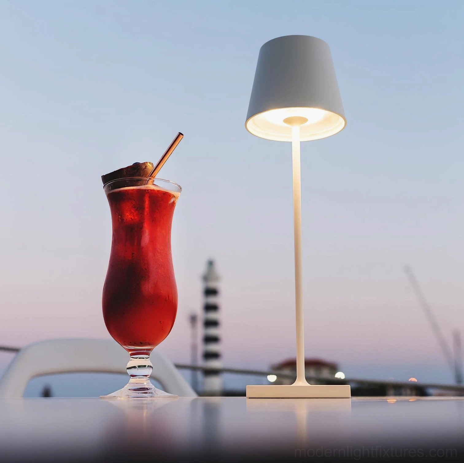 Contemporary table lamp 50000 hour LED lifespan energy efficient lighting