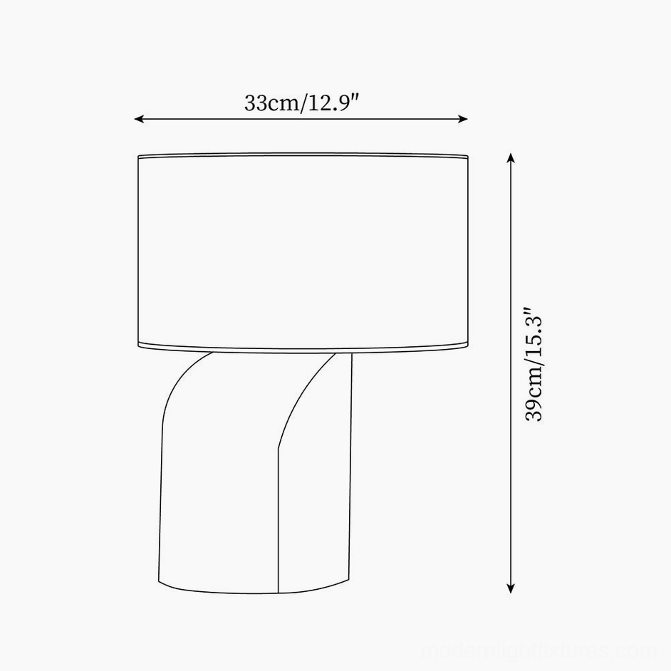 Esla table lamp dimension drawing technical specs showing 33cm diameter and 39cm height measurements
