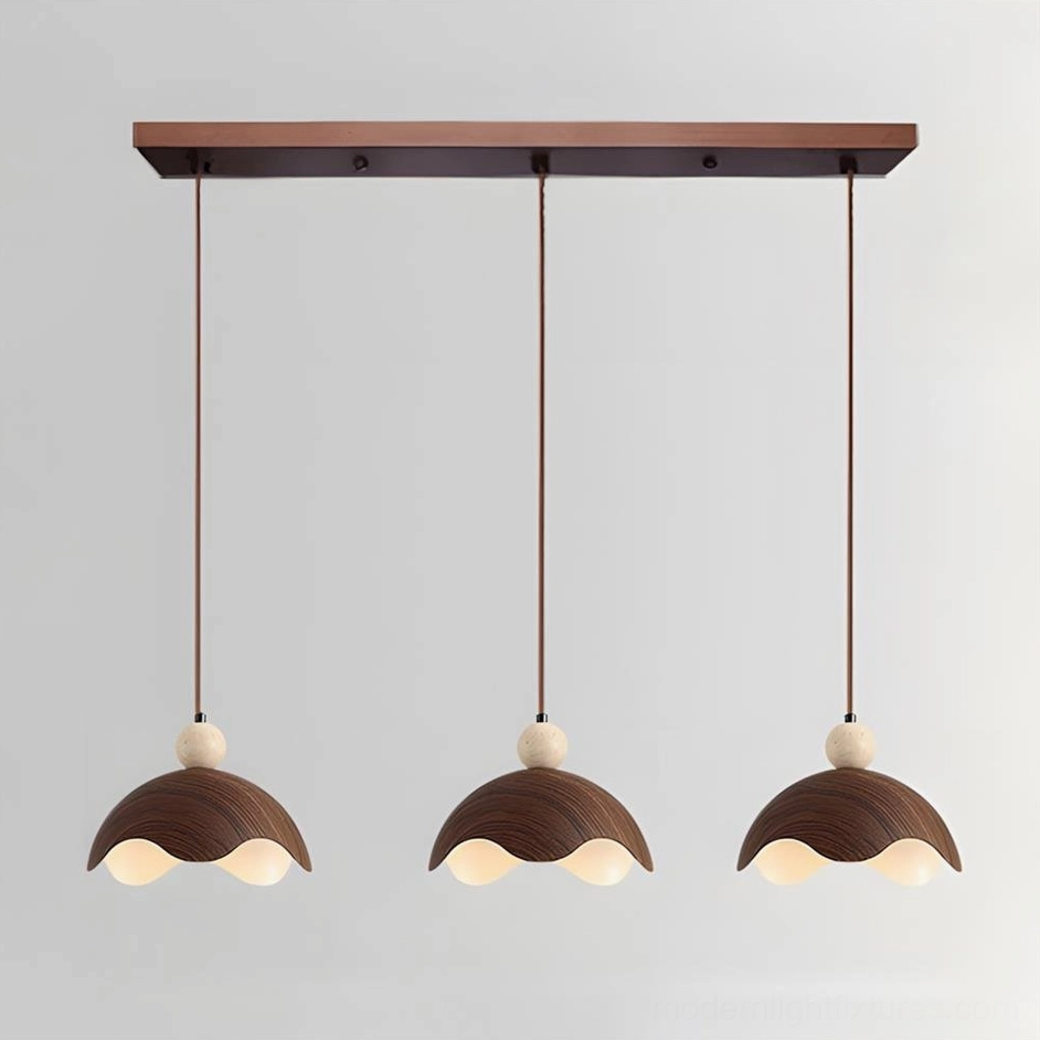 Three-head Eunoia Curve pendant light 100cm width, large-scale cluster above dining or kitchen surface