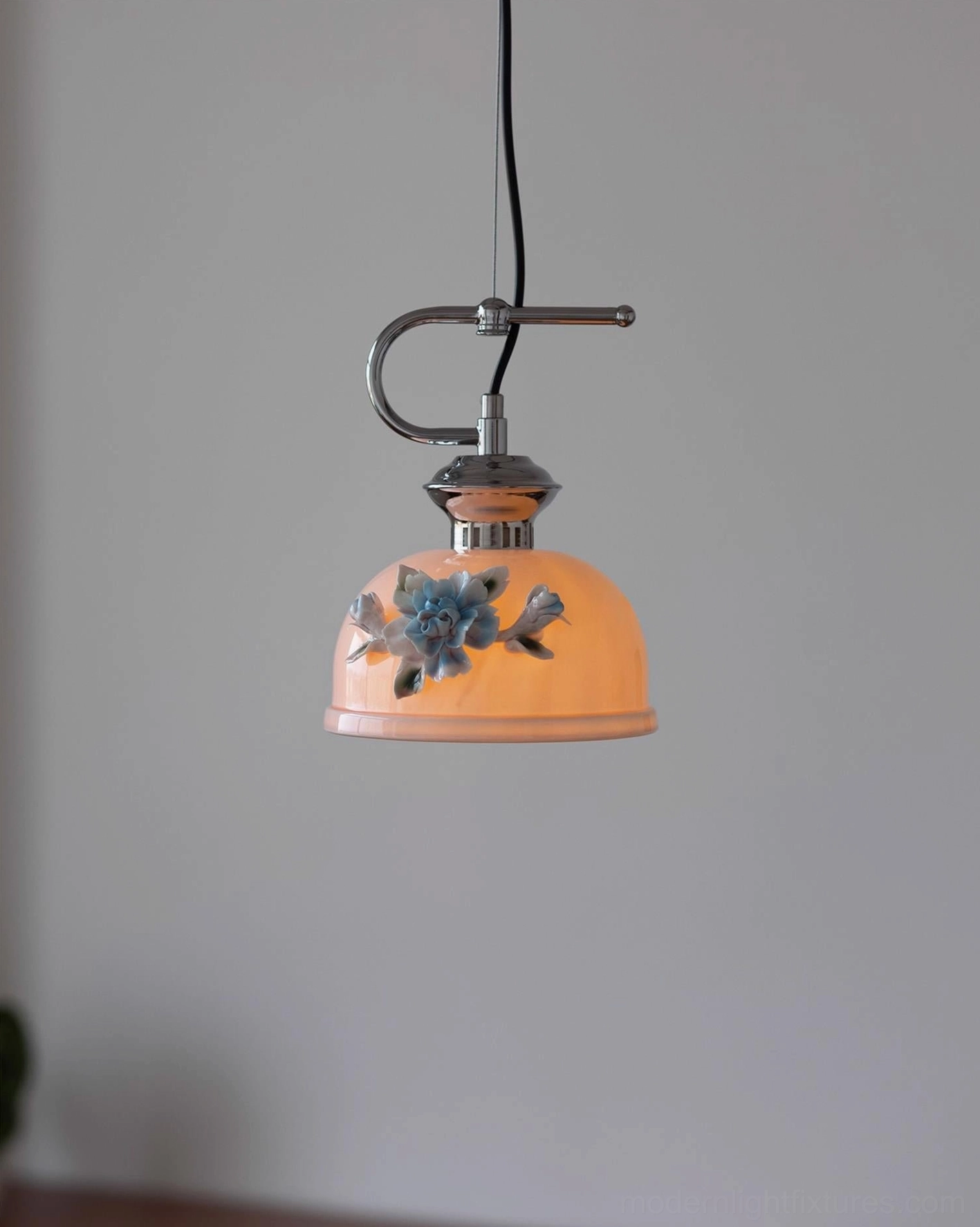 Evelisse ceramic pendant light showcase multiple size variations and color options from blush pink to crisp white