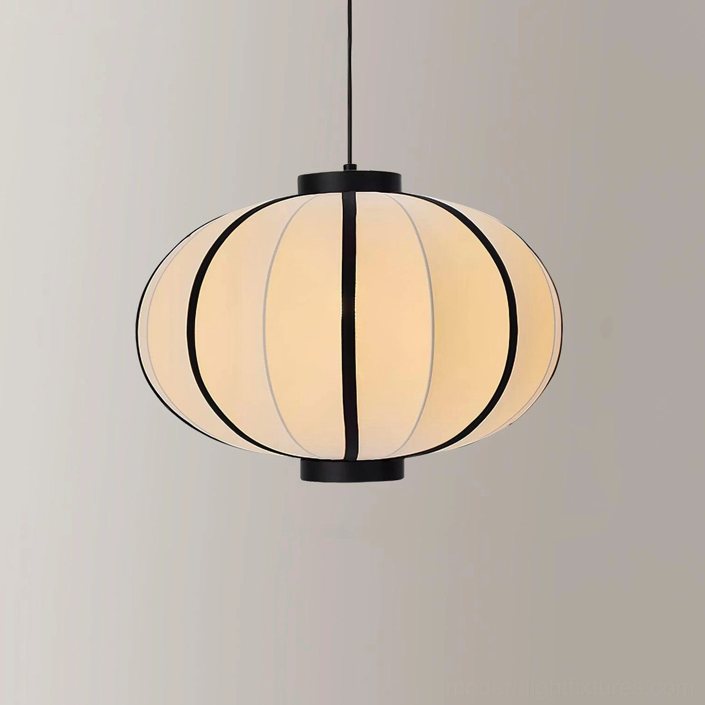 Extra large black and white geometric lantern pendant light 80cm statement ceiling fixture