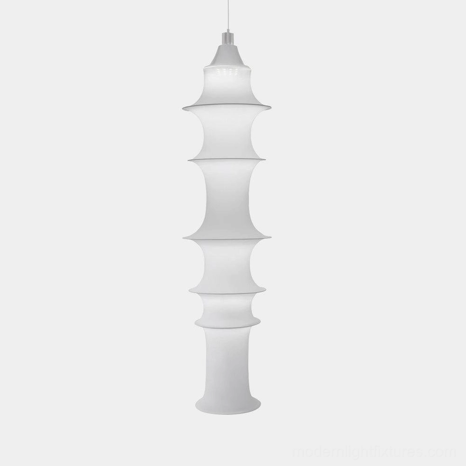 Extra large tiered white pendant lamp - 40cm diameter dramatic statement ceiling fixture