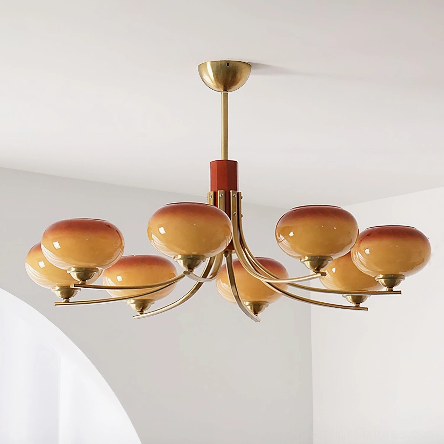 Fabio 8-head chandelier copper caramel color variant large statement lighting fixture