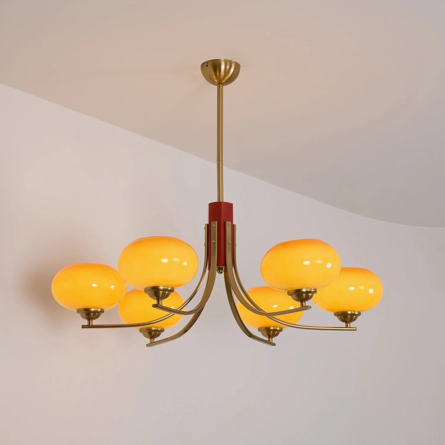 Fabio chandelier showing adjustable hanging rod installation flexibility ceiling height