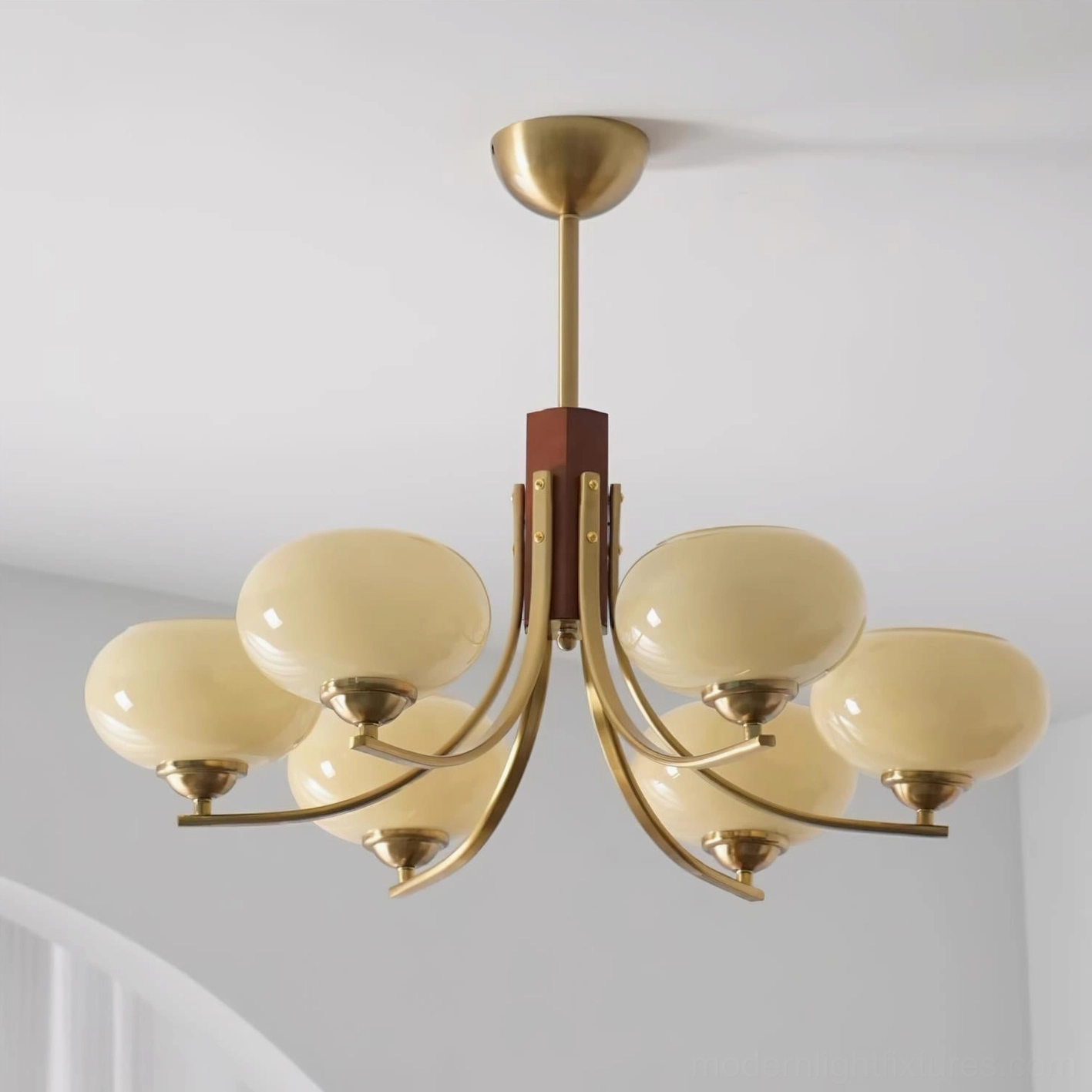 Fabio chandelier dimmable lighting feature showing adjustable brightness ambient effect