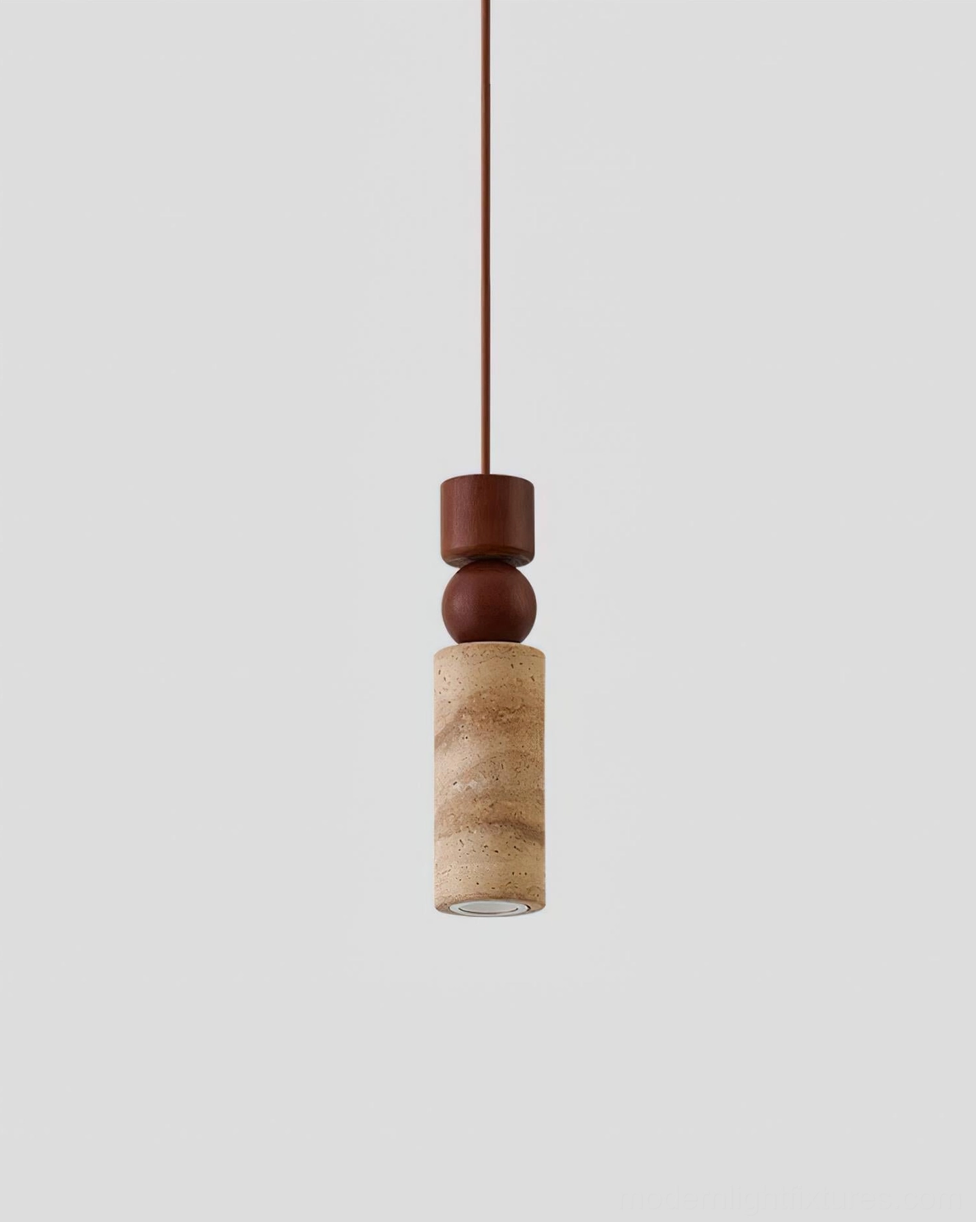 Fables pendant light variants - multiple color options in wood color and walnut showing design versatility