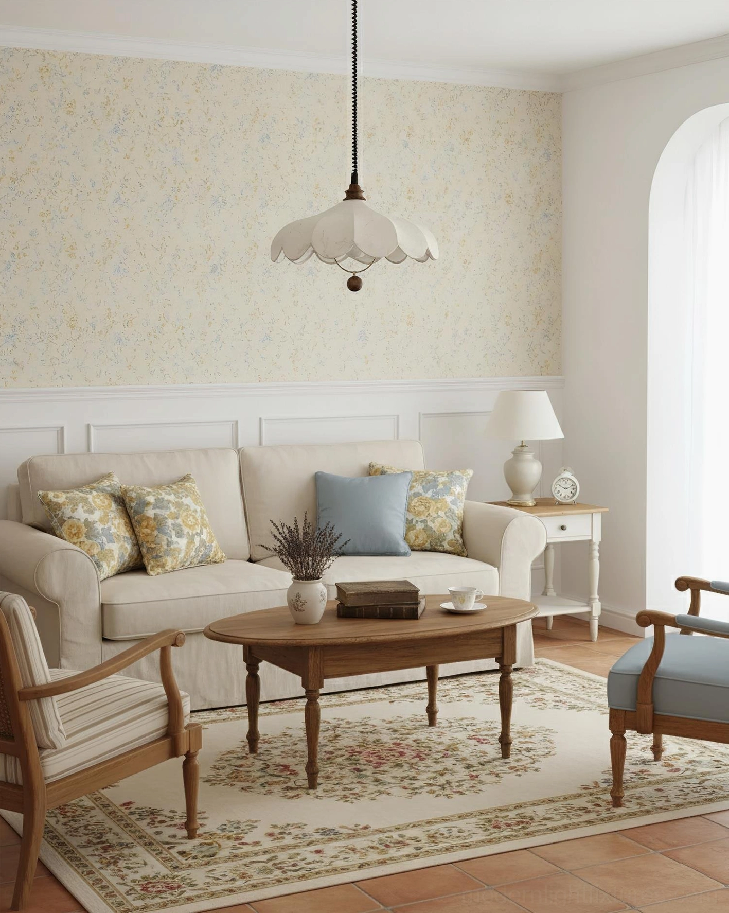Lilea Petals scalloped pendant light in multiple size options for room comparison