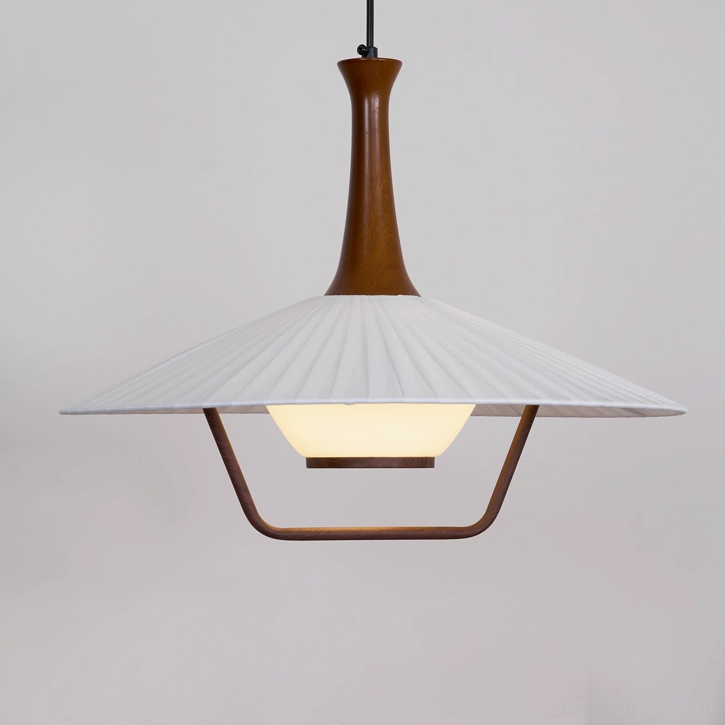 Fabric pleated pendant lamp soft illumination ambient lighting residential home environment