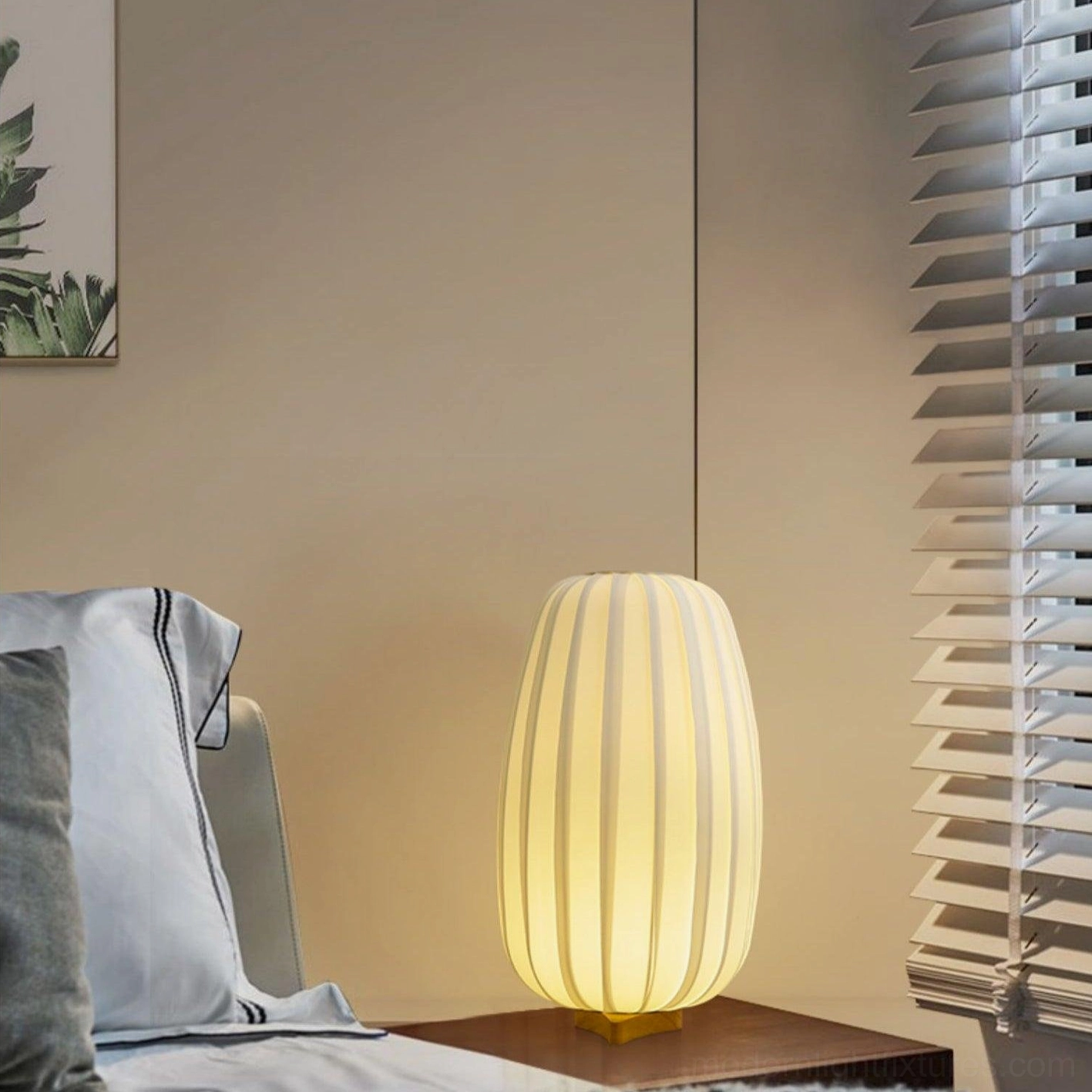 Fabric minimalist table lamp white shade variant modern living room decor