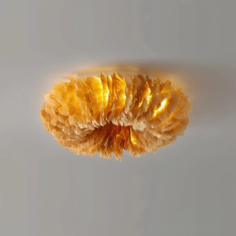 Extra large feather ceiling light fixture 70cm grand statement piece for impressive foyers and expansive living spaces