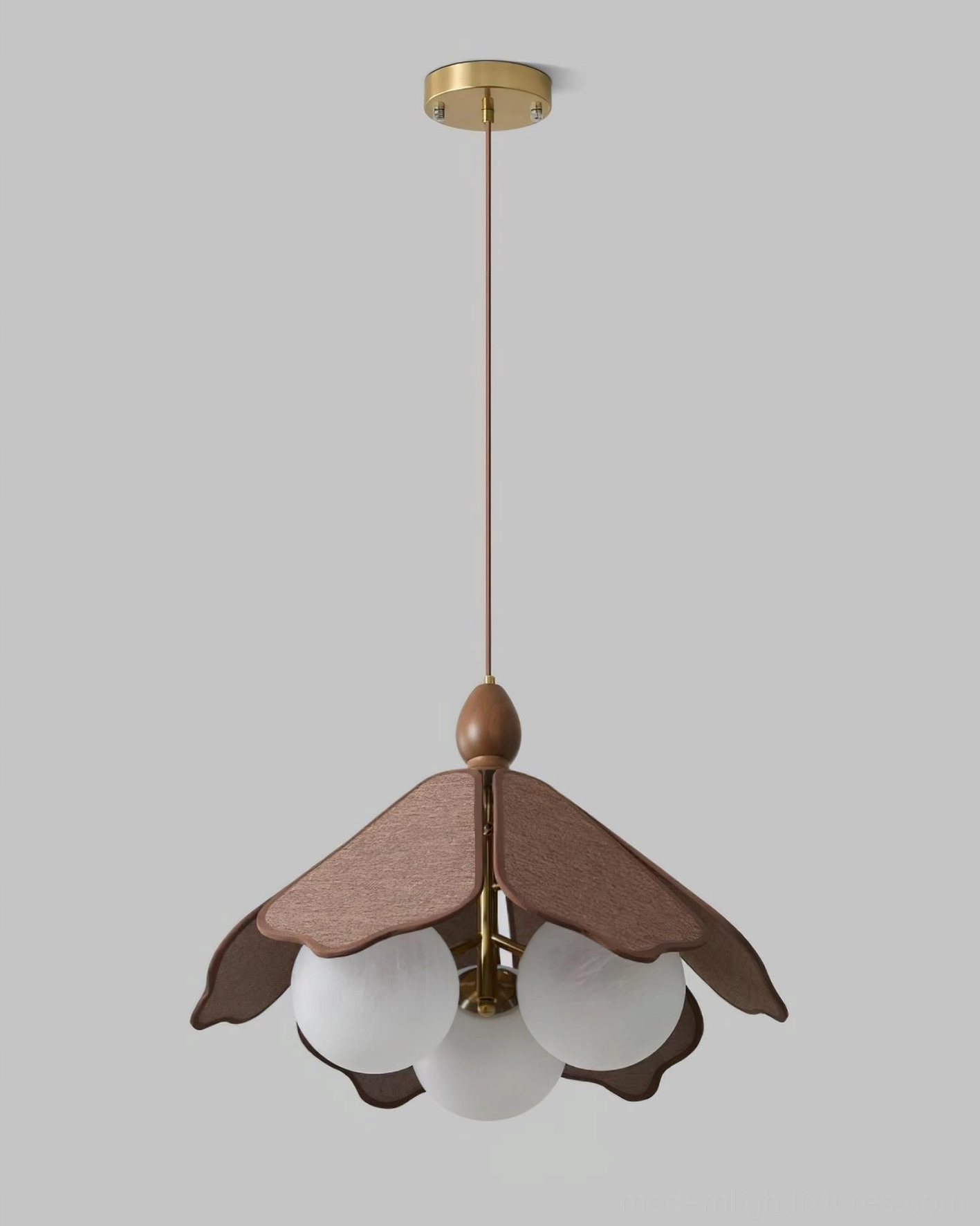 Feyora wooden petal pendant fixture architectural lighting design scandinavian minimalist