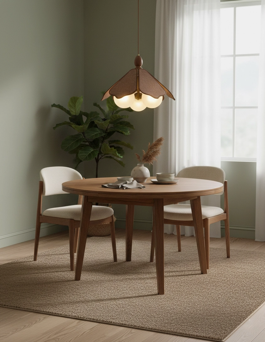 Feyora wooden glass pendant light installation example contemporary home interior styling