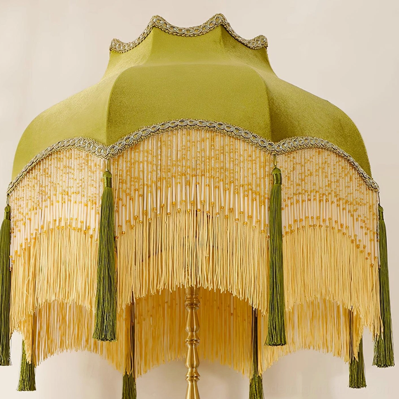 Fina Tassel Floor Lamp complete view handcrafted vintage style floor lighting solution
