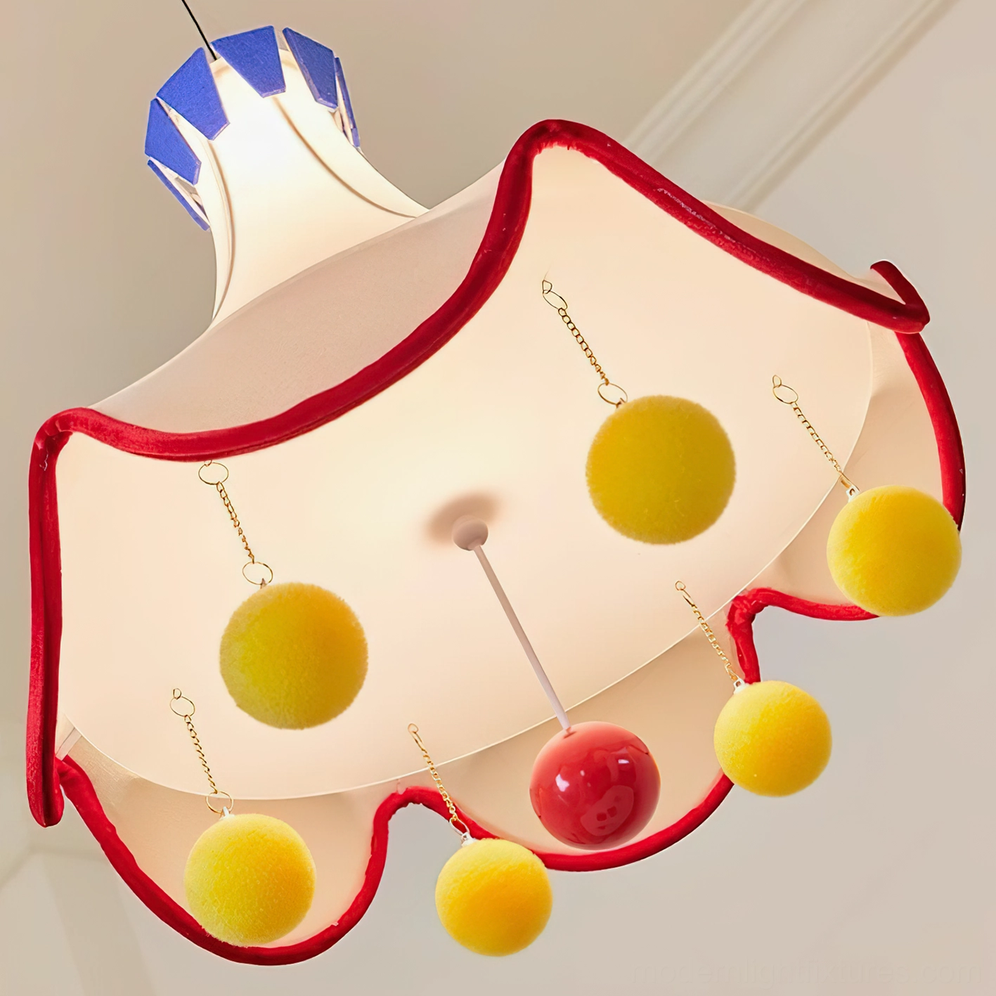 Finaflor circus tent pendant light hardwired installation mounting cord adjustment for height customization sloped ceiling compatible