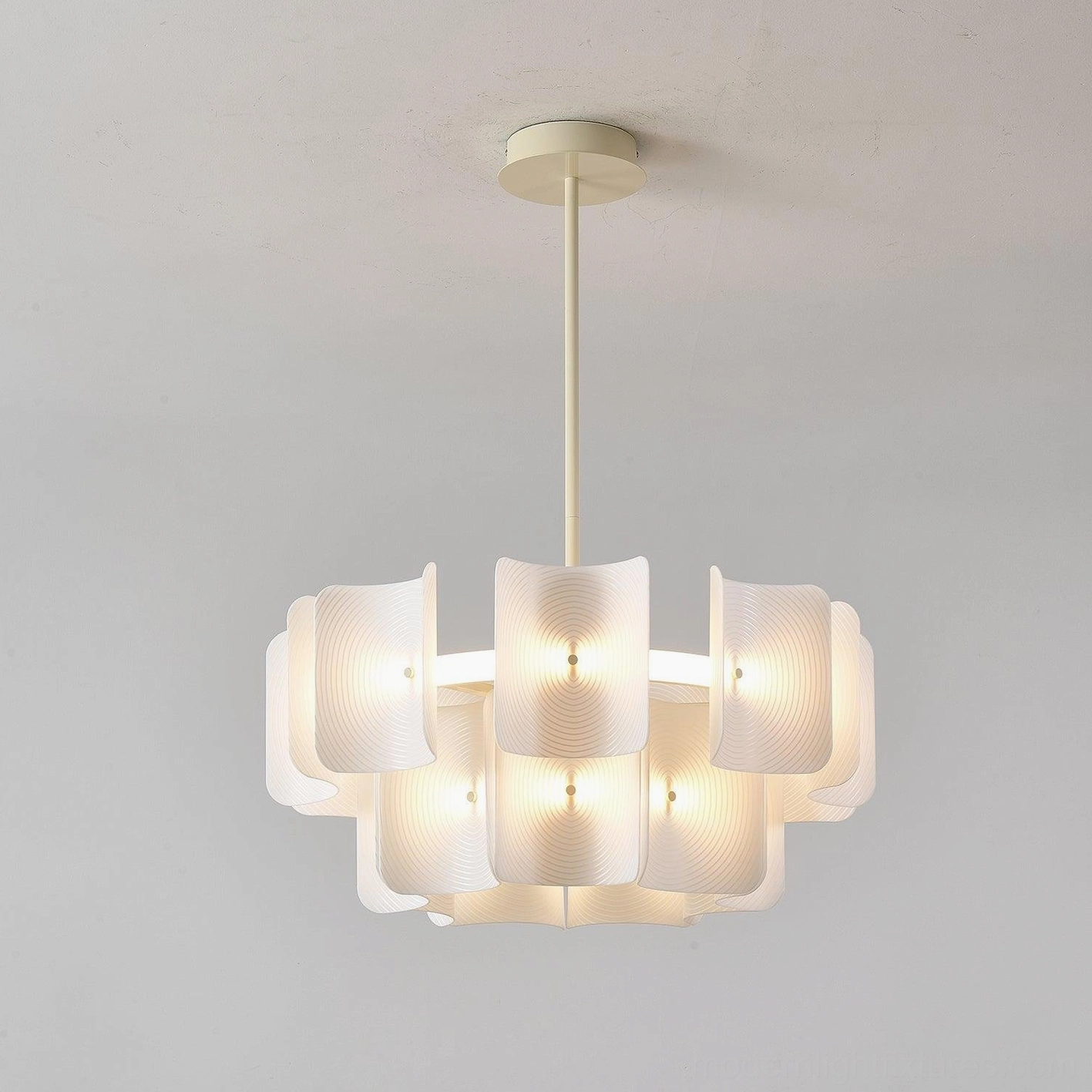 Small 65cm fingerprint chandelier bedroom intimate space warm ambient lighting