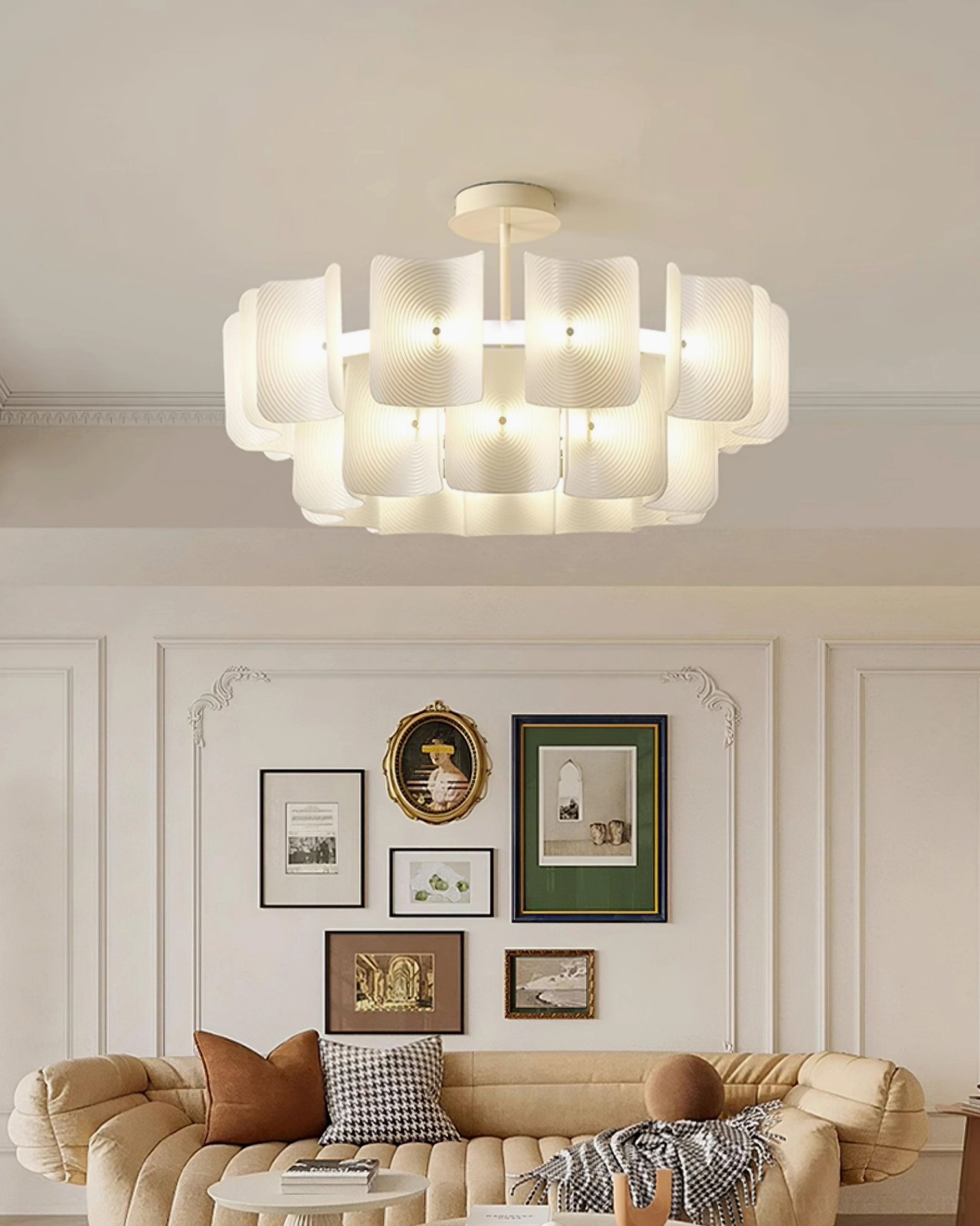 Fingerprint chandelier metal suspension rod matte finish hanging hardware