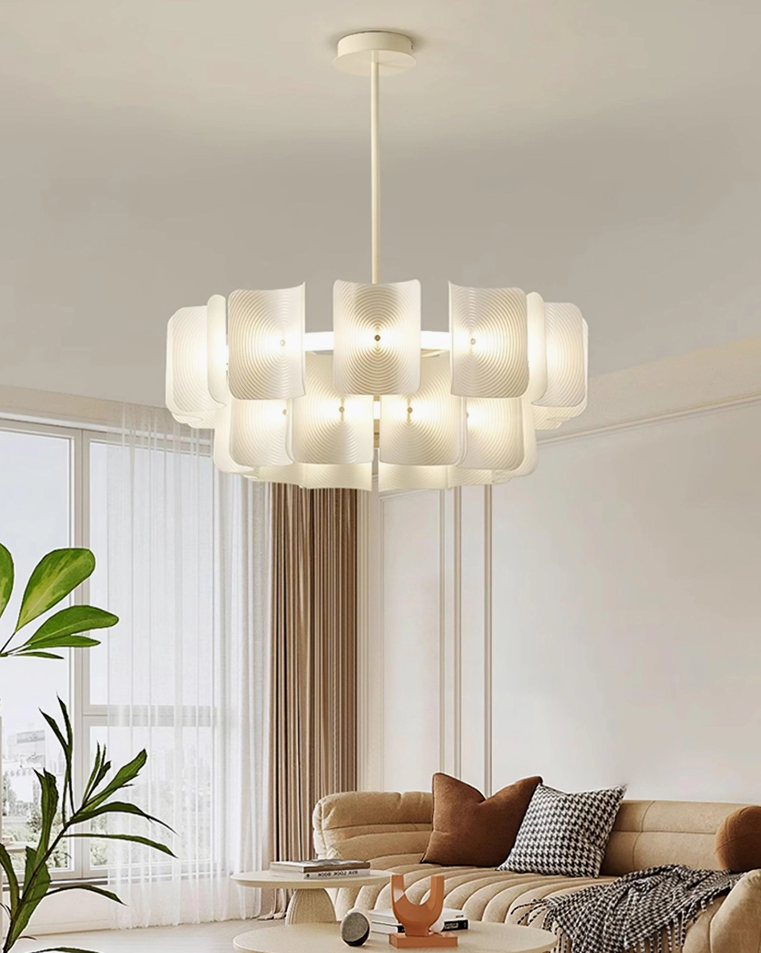 Modern fingerprint chandelier warm white 3000K color temperature ambiance lighting