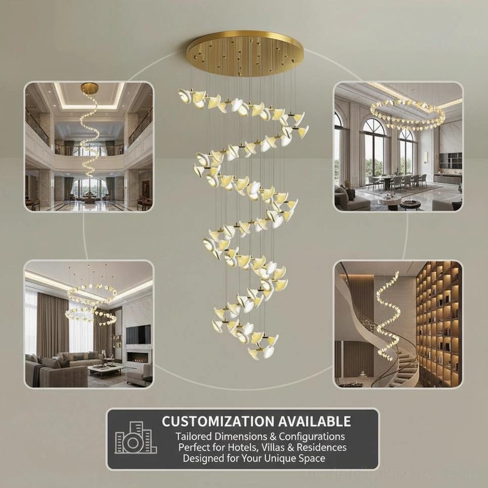 Fiora modern cluster chandelier customization options design flexibility size variation