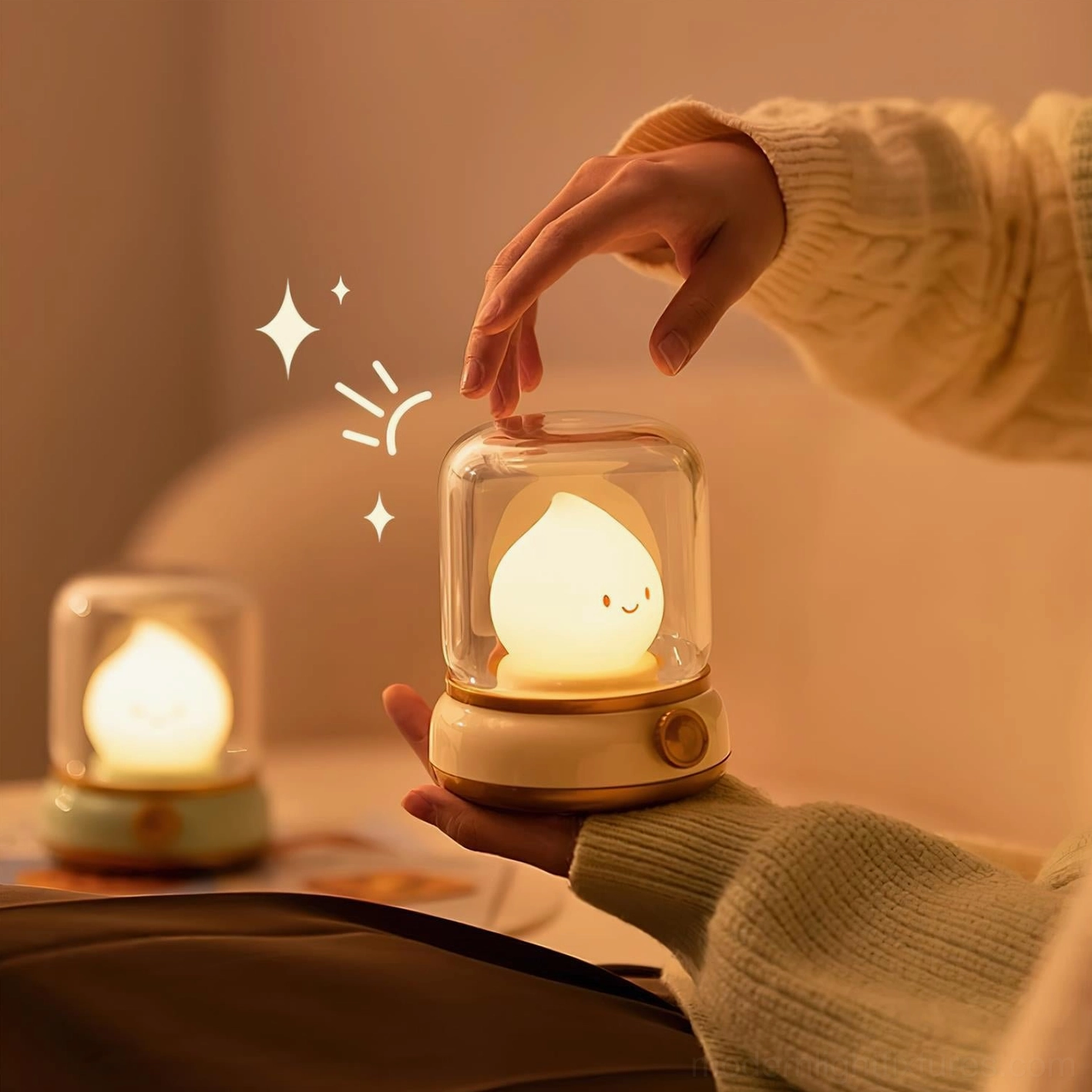 Flame LED night light integrated LED 50,000 hour lifespan, long-lasting warmth, eco-friendly lighting