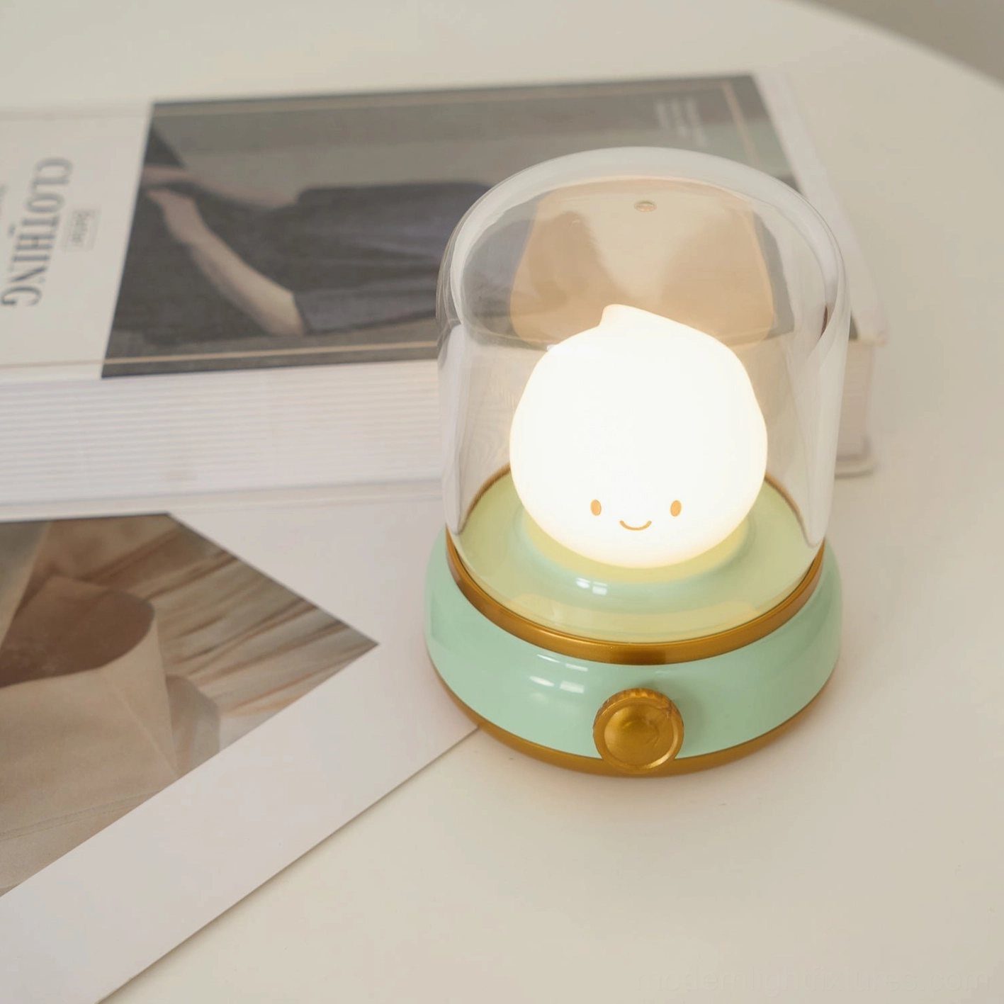 Flame LED small table lamp silhouette, kerosene lantern vintage form, modern industrial design