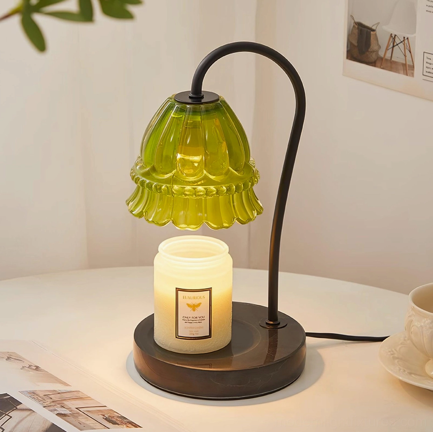 Elegant candle warmer lamp demonstrating flameless safety for home fragrance