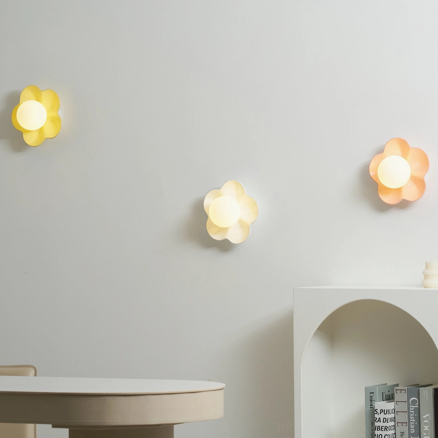 Fleur wall lamp mounted asymmetrically - modern wall sconce creative single installation contemporary design
