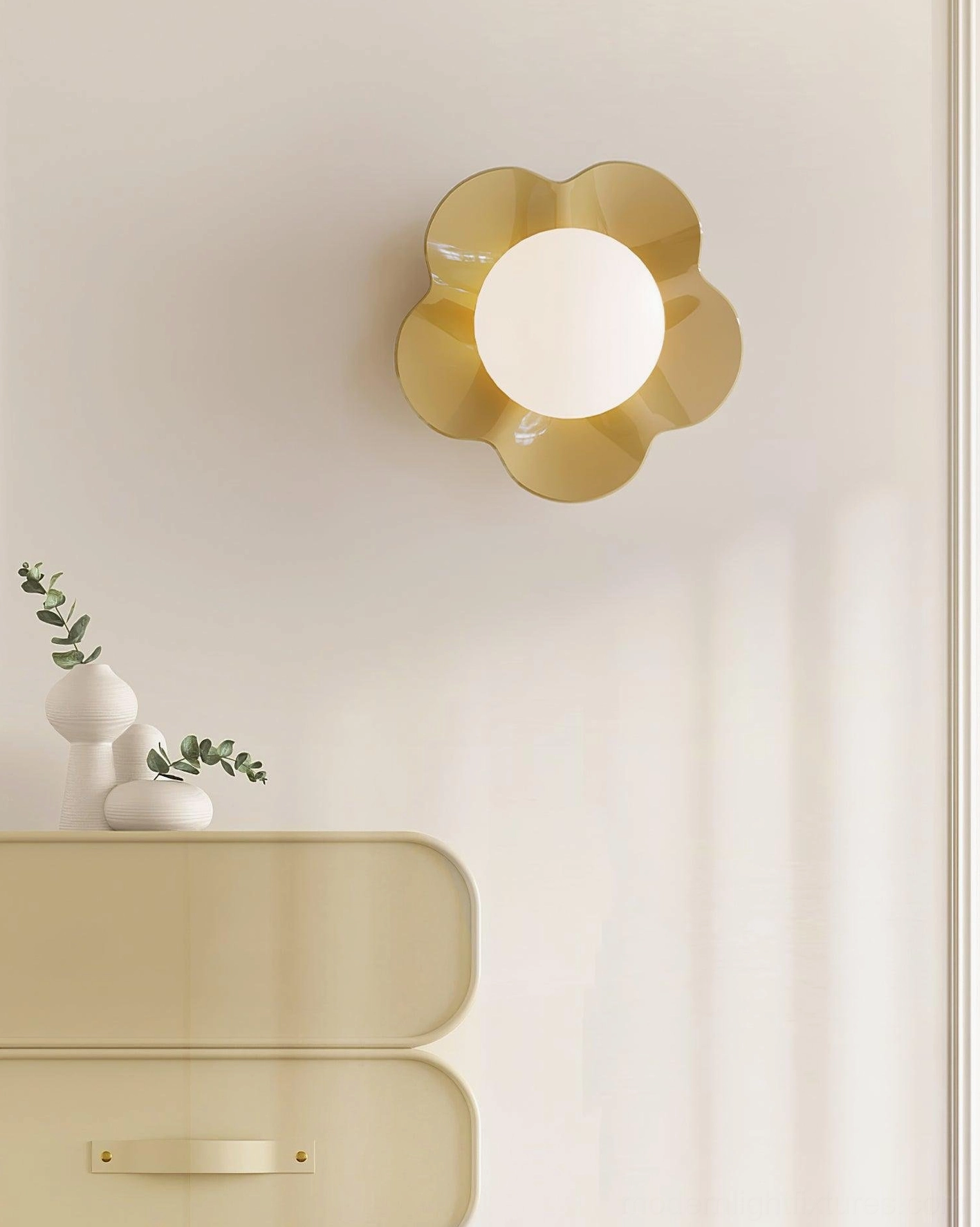 Fleur wall lamp variant styles and mounting angles - sculptural resin flower wall sconce installation guide