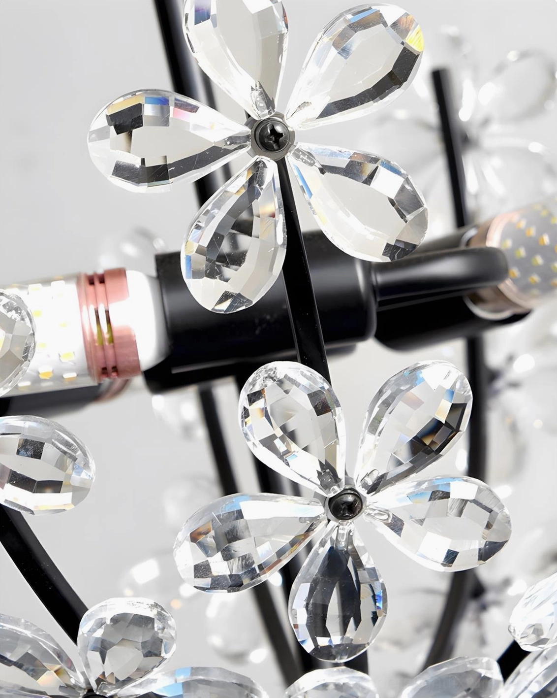 Fleurin ceiling light fixture botanical glass pendant with artistic petal shades, interior design focal point