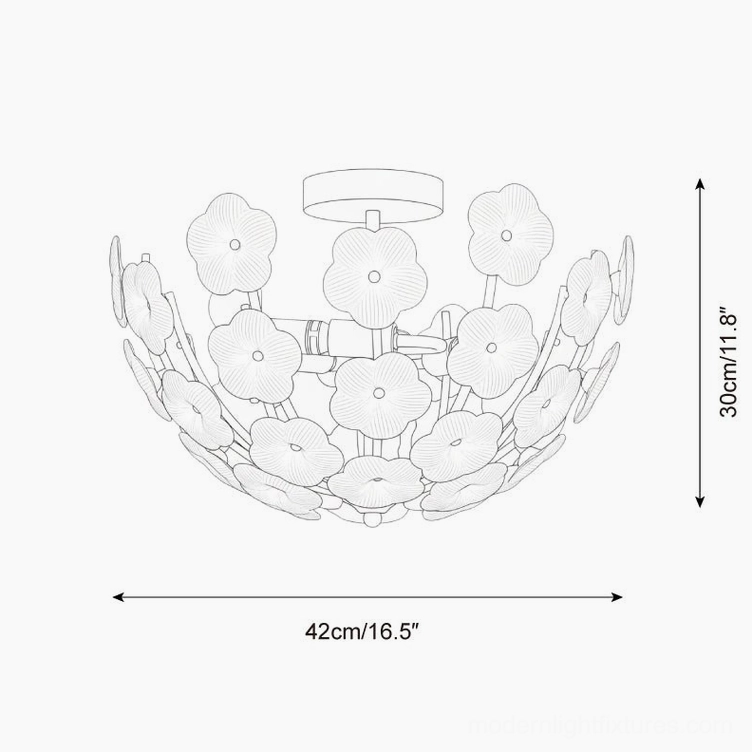 Fleurin ceiling lamp technical specifications diagram showing dimensions 42cm diameter by 30cm height