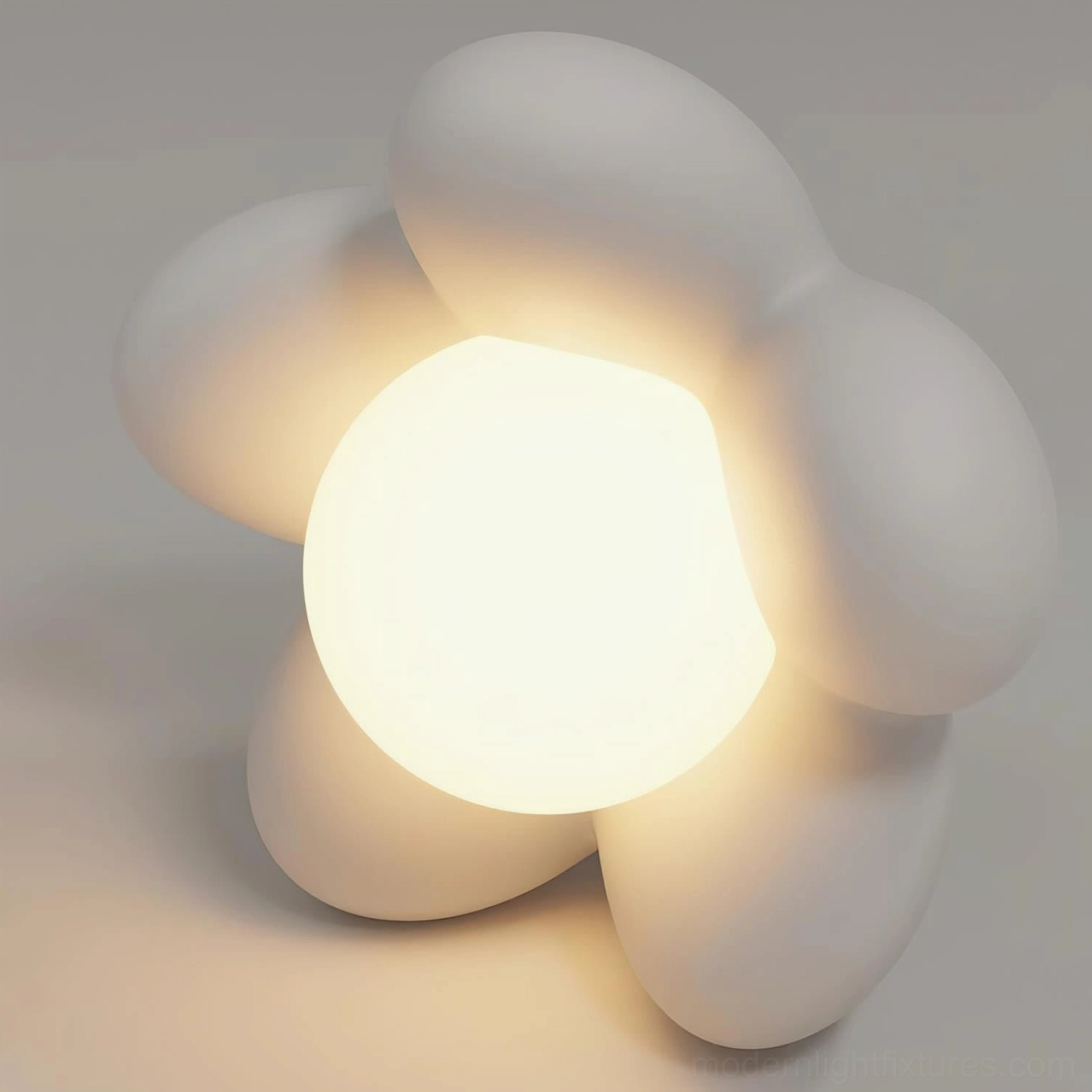 Floral ceiling light fixture detail shot showing individual flower head with petal sculpting and bulb socket