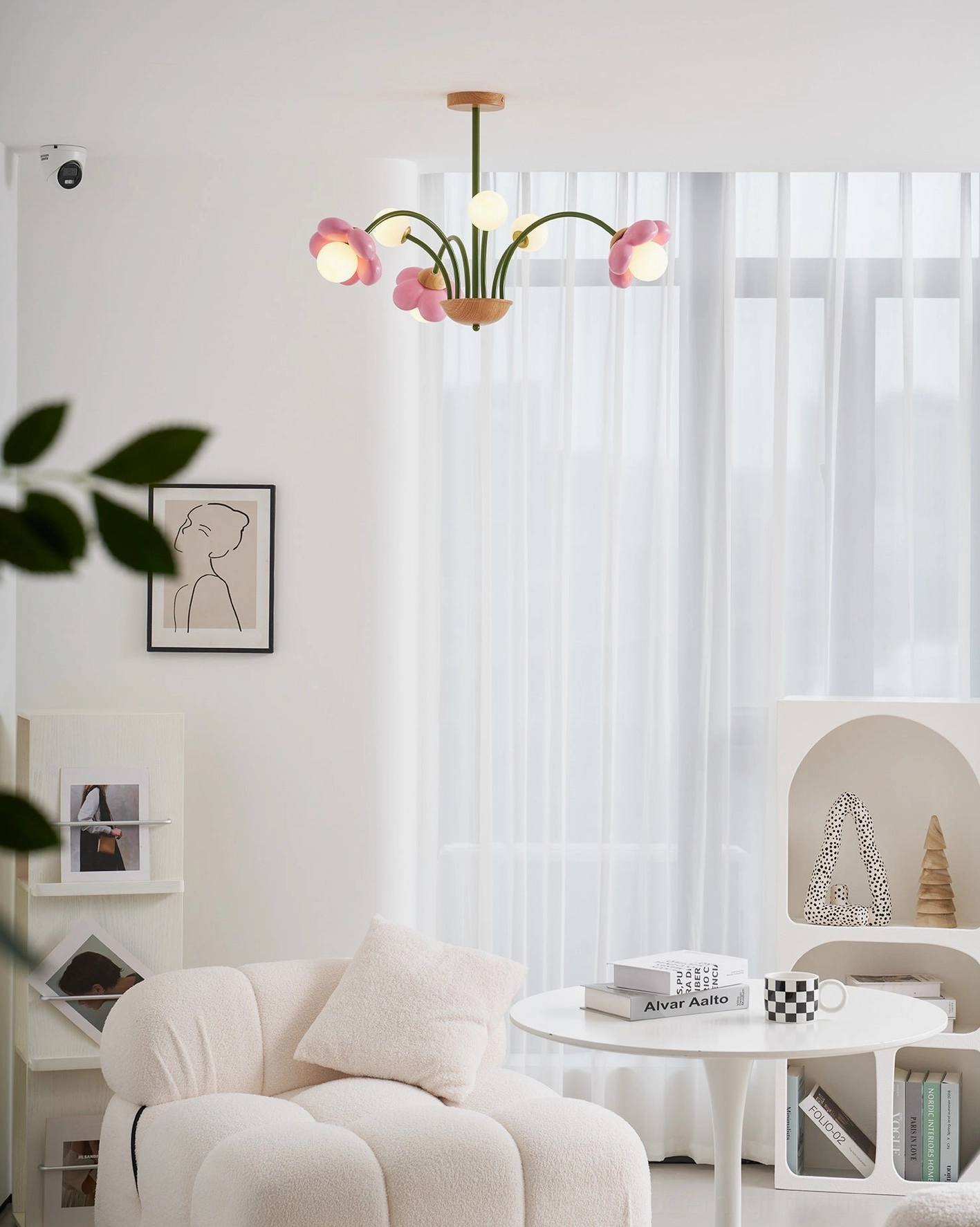 Floral ceiling light in situ showing practical installation and real-world interior application