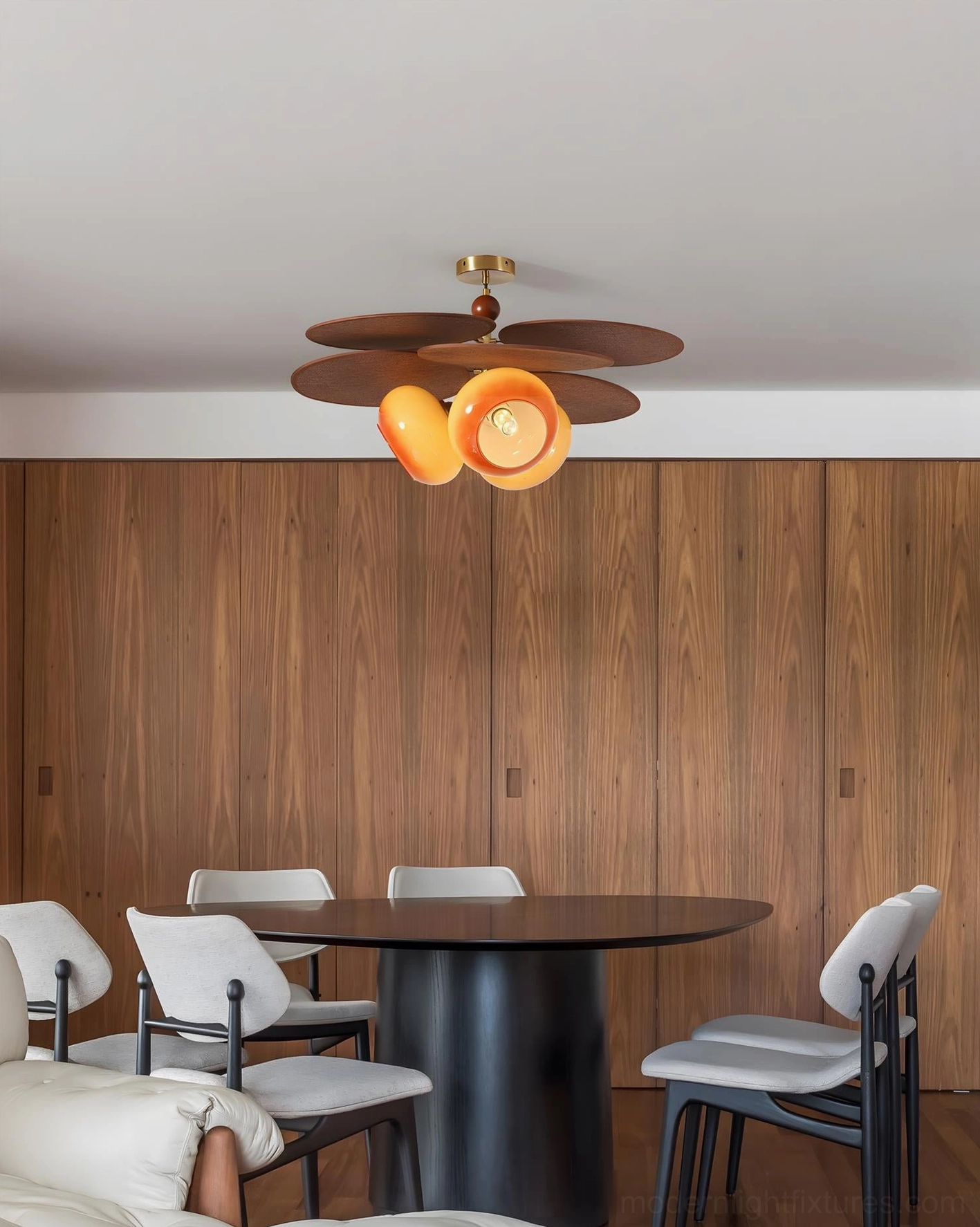 Floravane brown and white pendant ceiling fixture three head configuration modern design