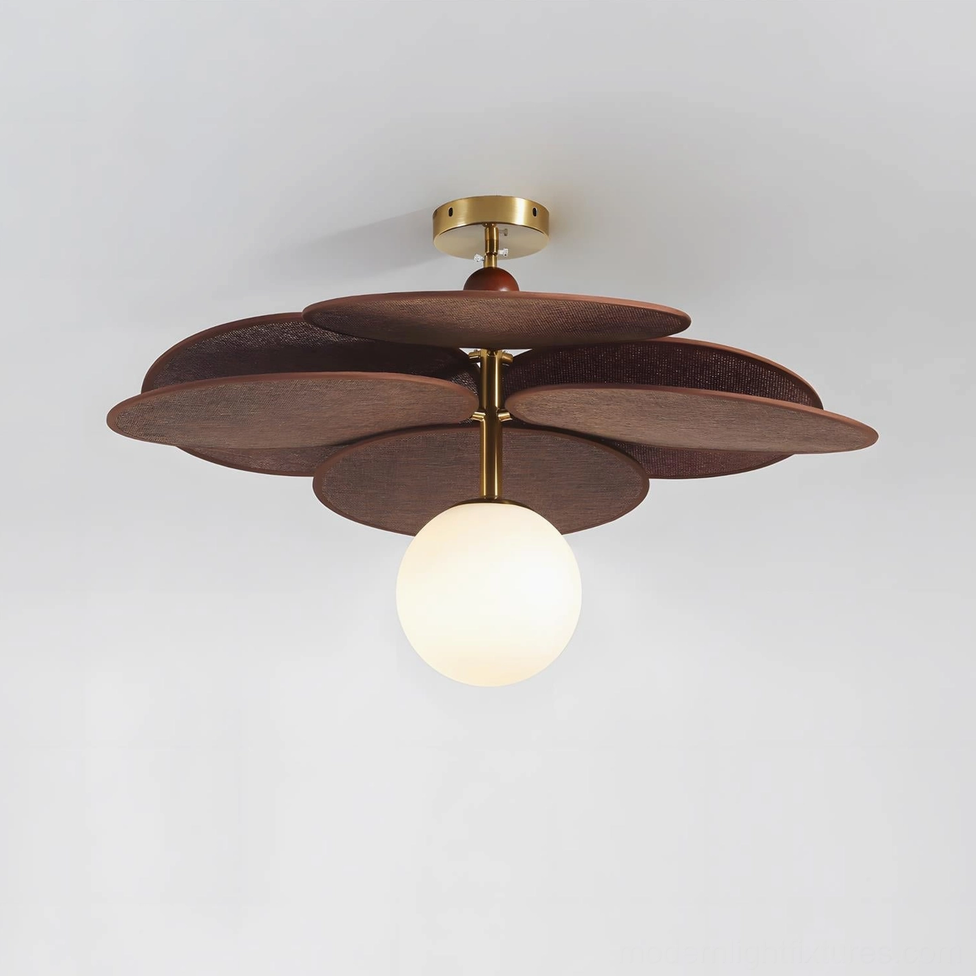 Floravane single head brown and white ceiling lamp modern sculptural lighting fixture