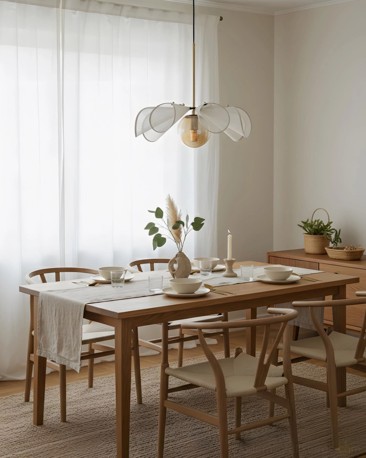 Florello petal pendant light in cognac finish with refined metal framework and organic silhouette