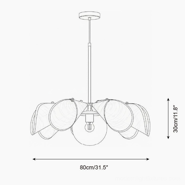 Florello pendant lamp size large technical specification 80cm diameter 30cm height blueprint