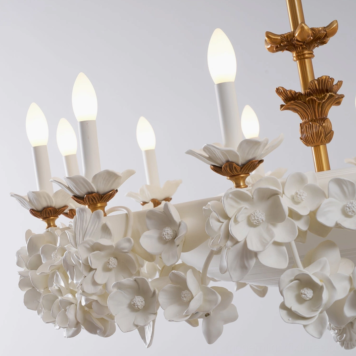 Florentine Petals botanical light fixture in eclectic luxury interior setting