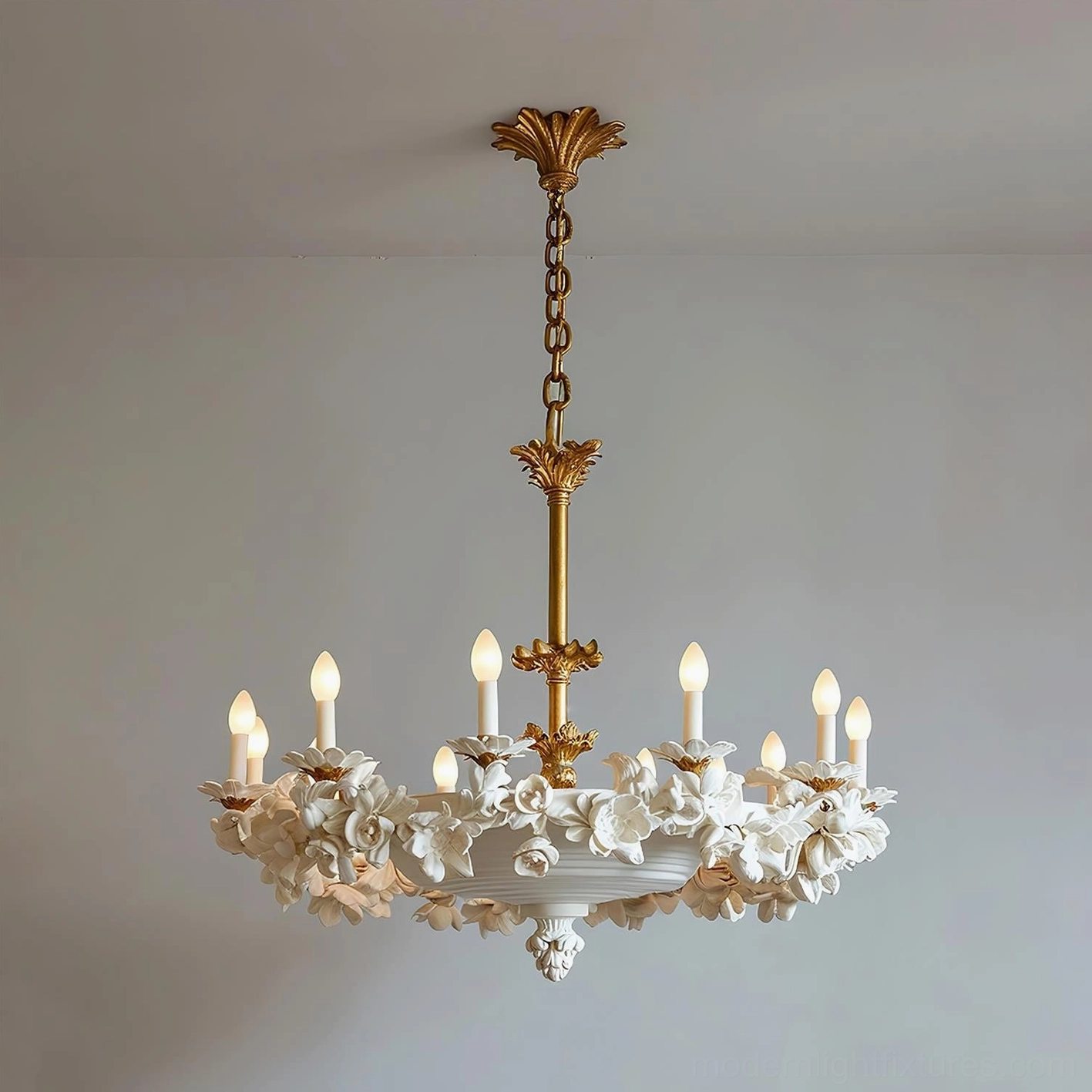 Florentine Petals Chandelier Model C 12-head large-scale installation in grand space
